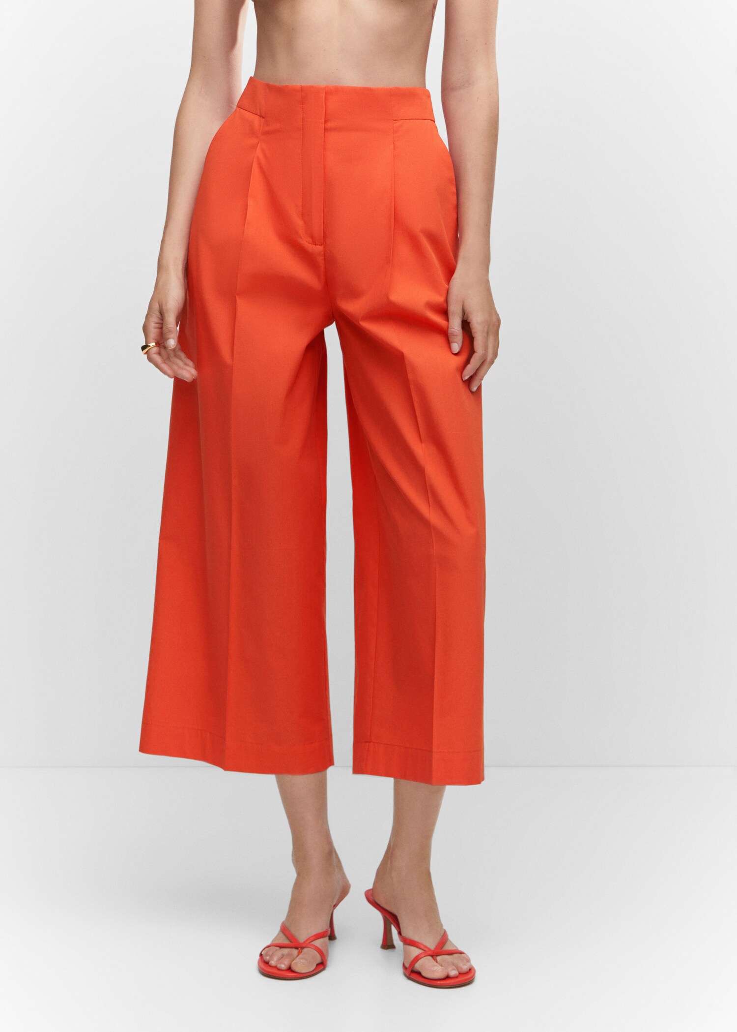 Cotton culotte trousers - Medium plane