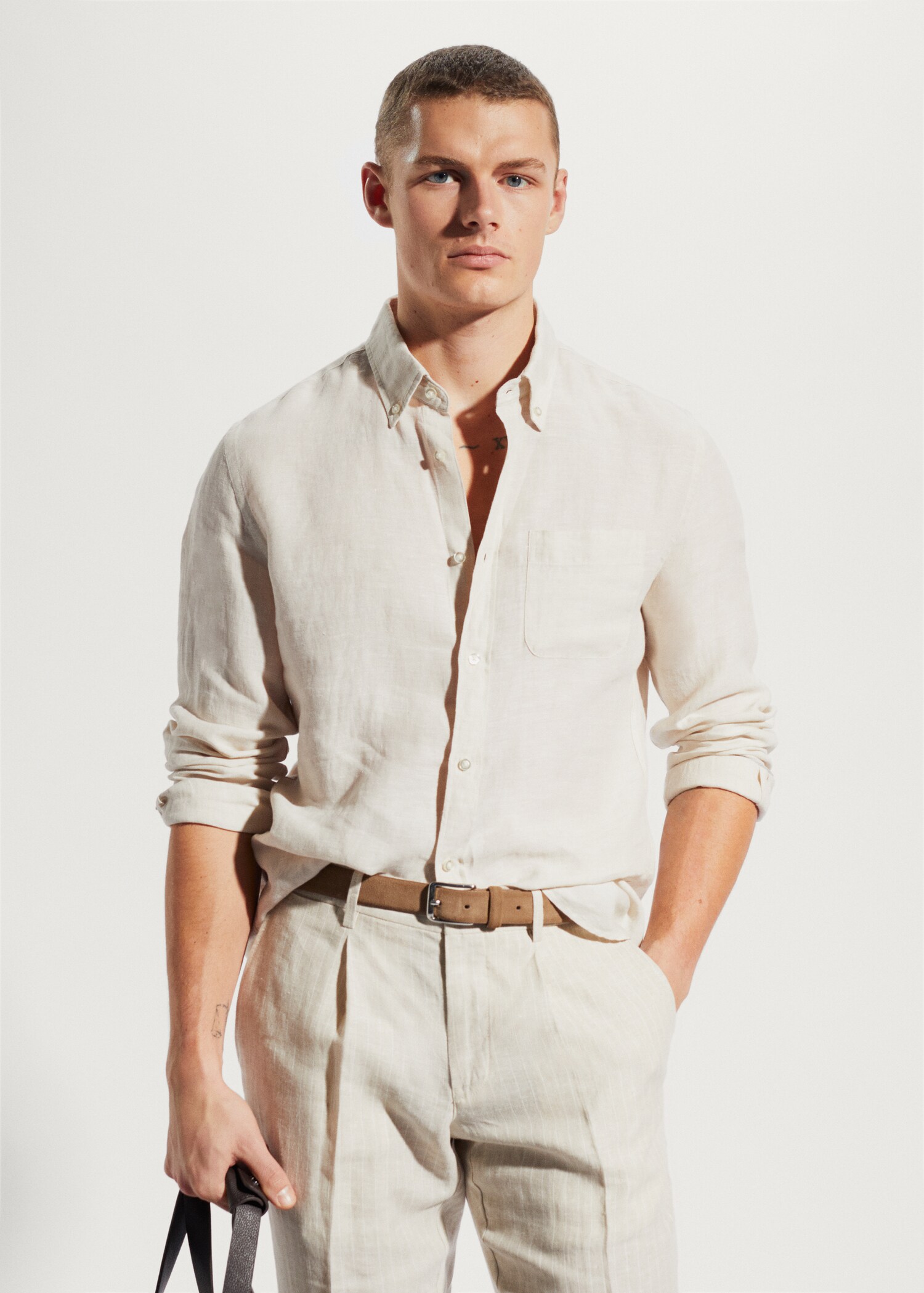 100% linen slim-fit shirt - Medium plane