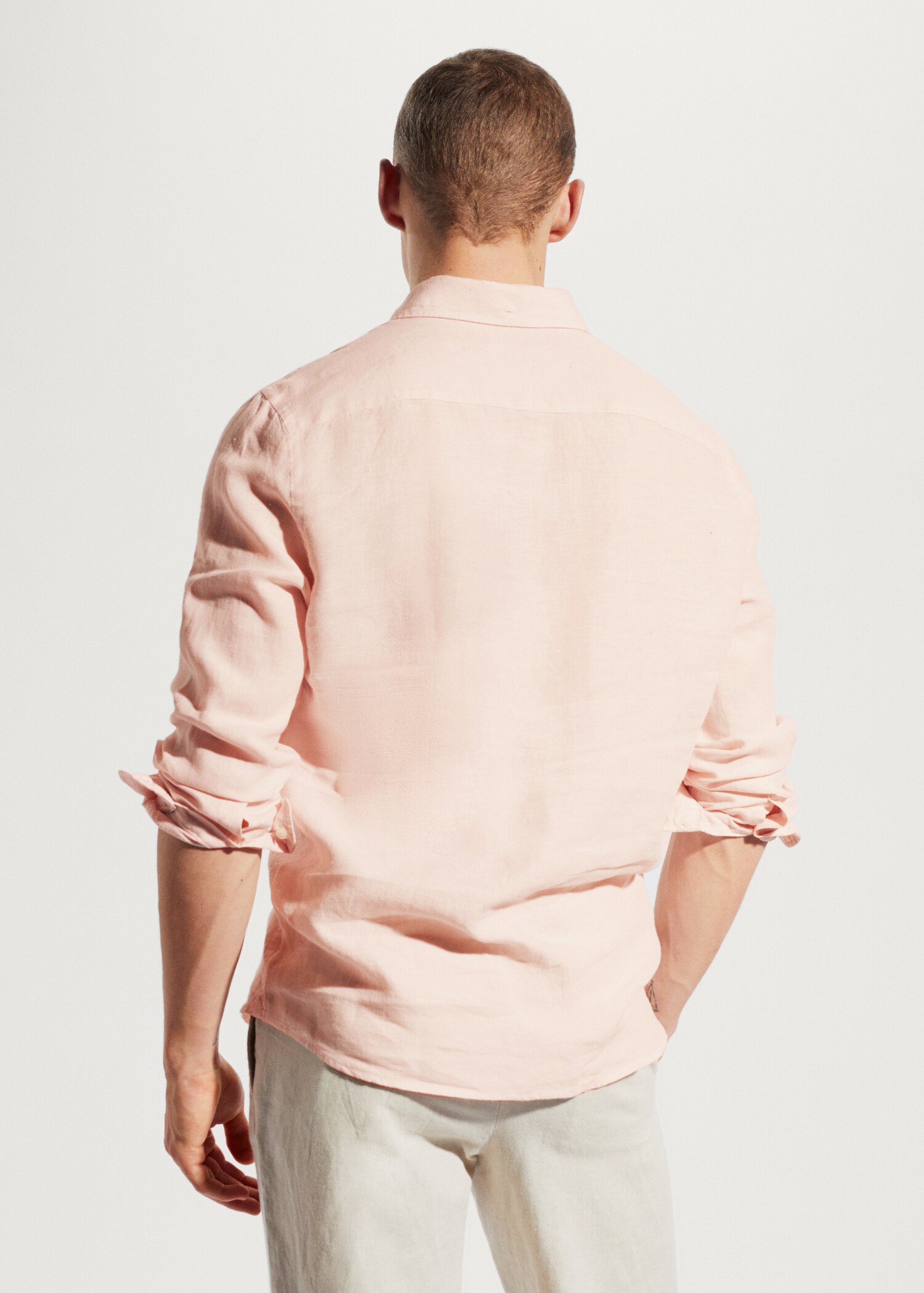 100% linen slim-fit shirt - Reverse of the article