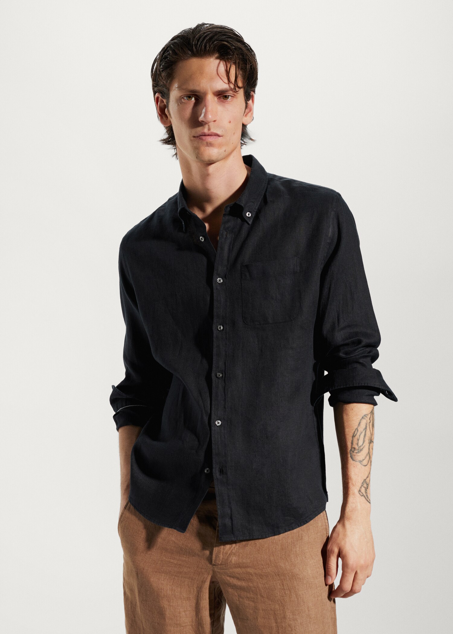 100% linen slim-fit shirt - Medium plane