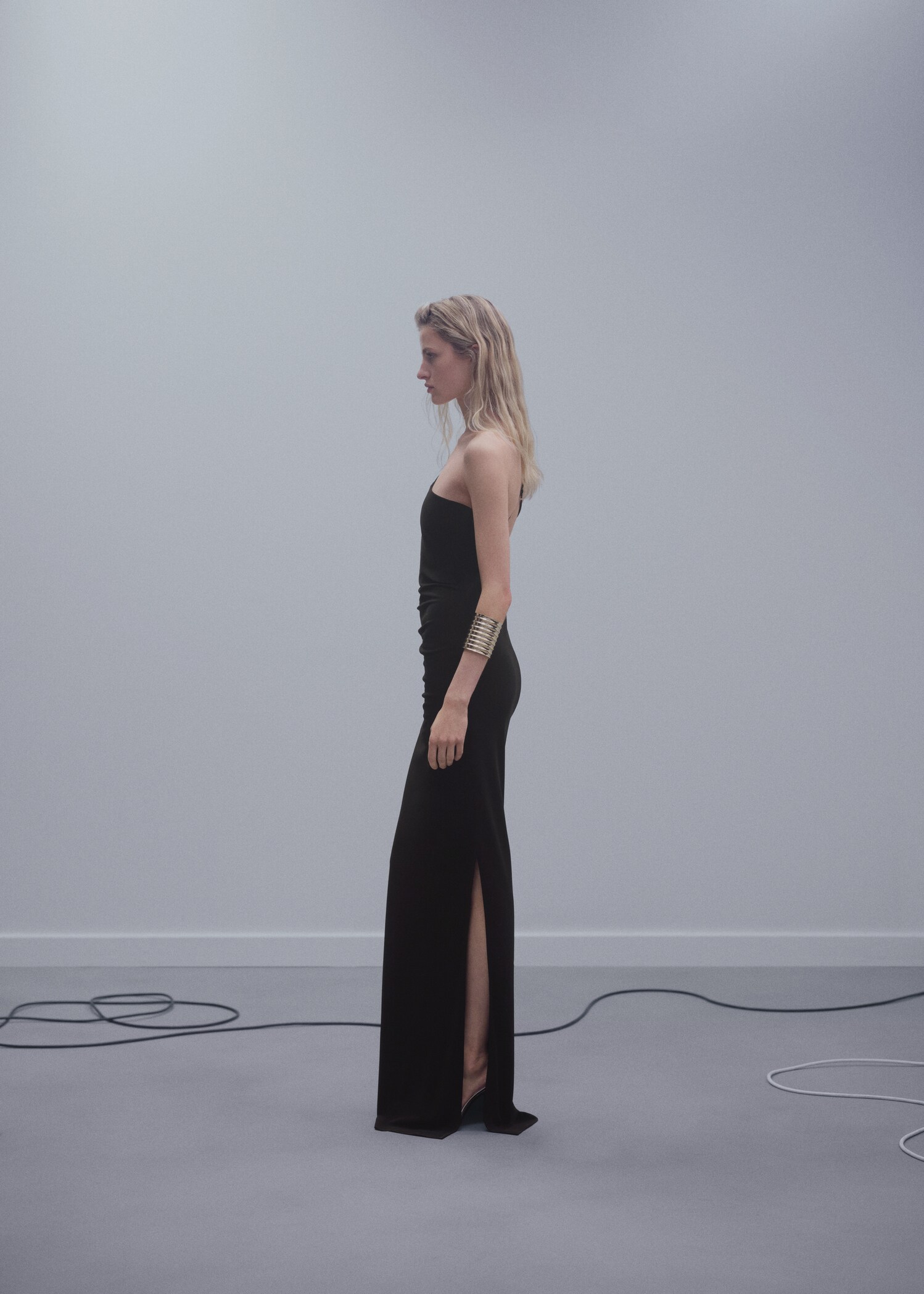 Asymmetrical dress with metallic appliqué - Details of the article 2