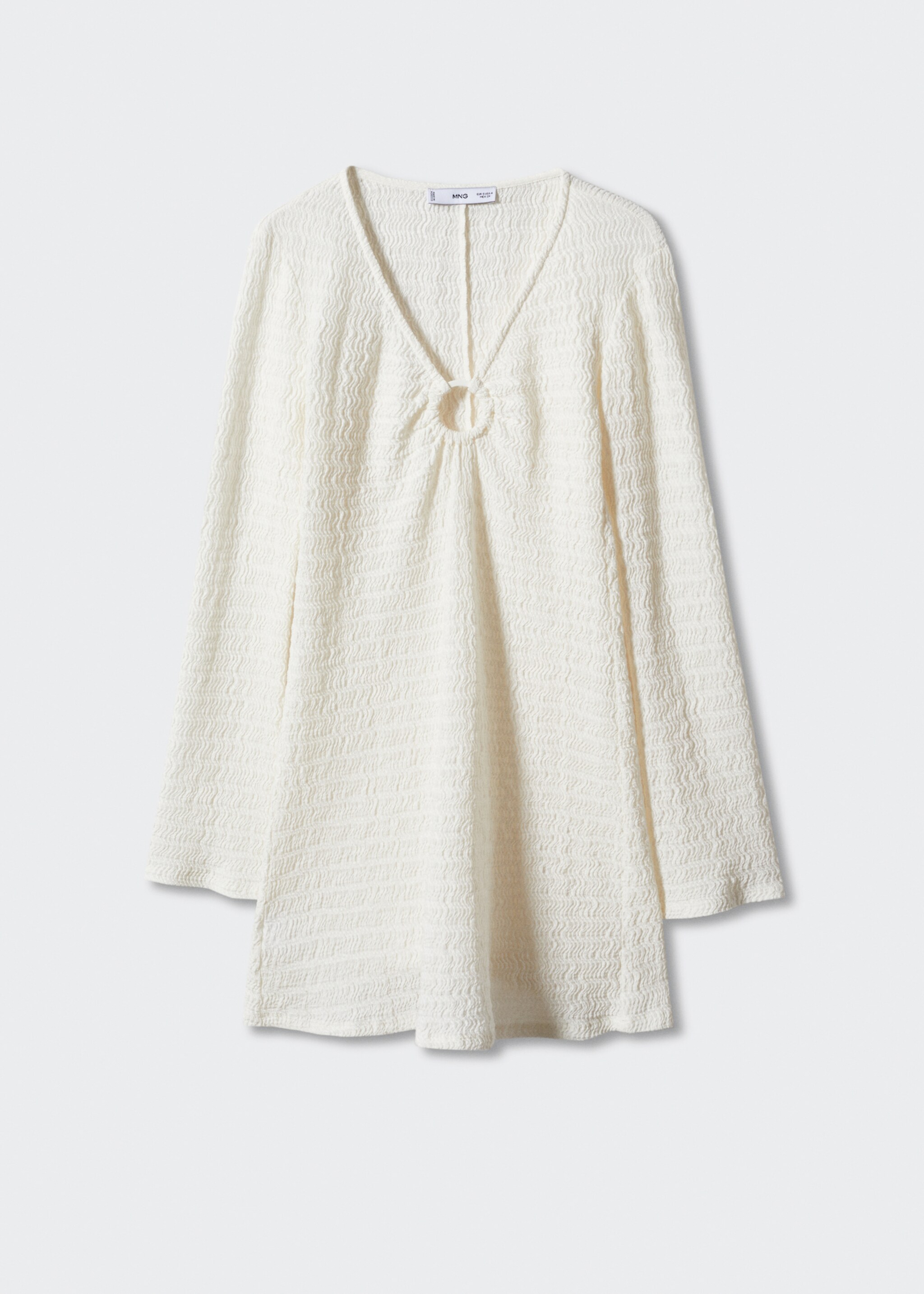 Robe texturée détail anneau - Article sans modèle, Écru. Ref: 57081174-00.