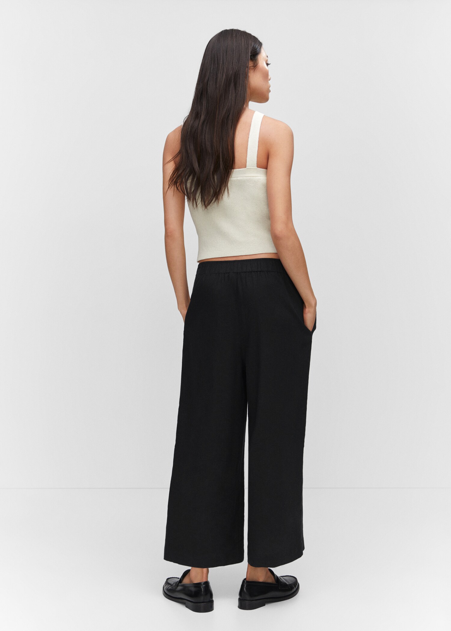 Pantaloni culotte lino - Retro dell'articolo