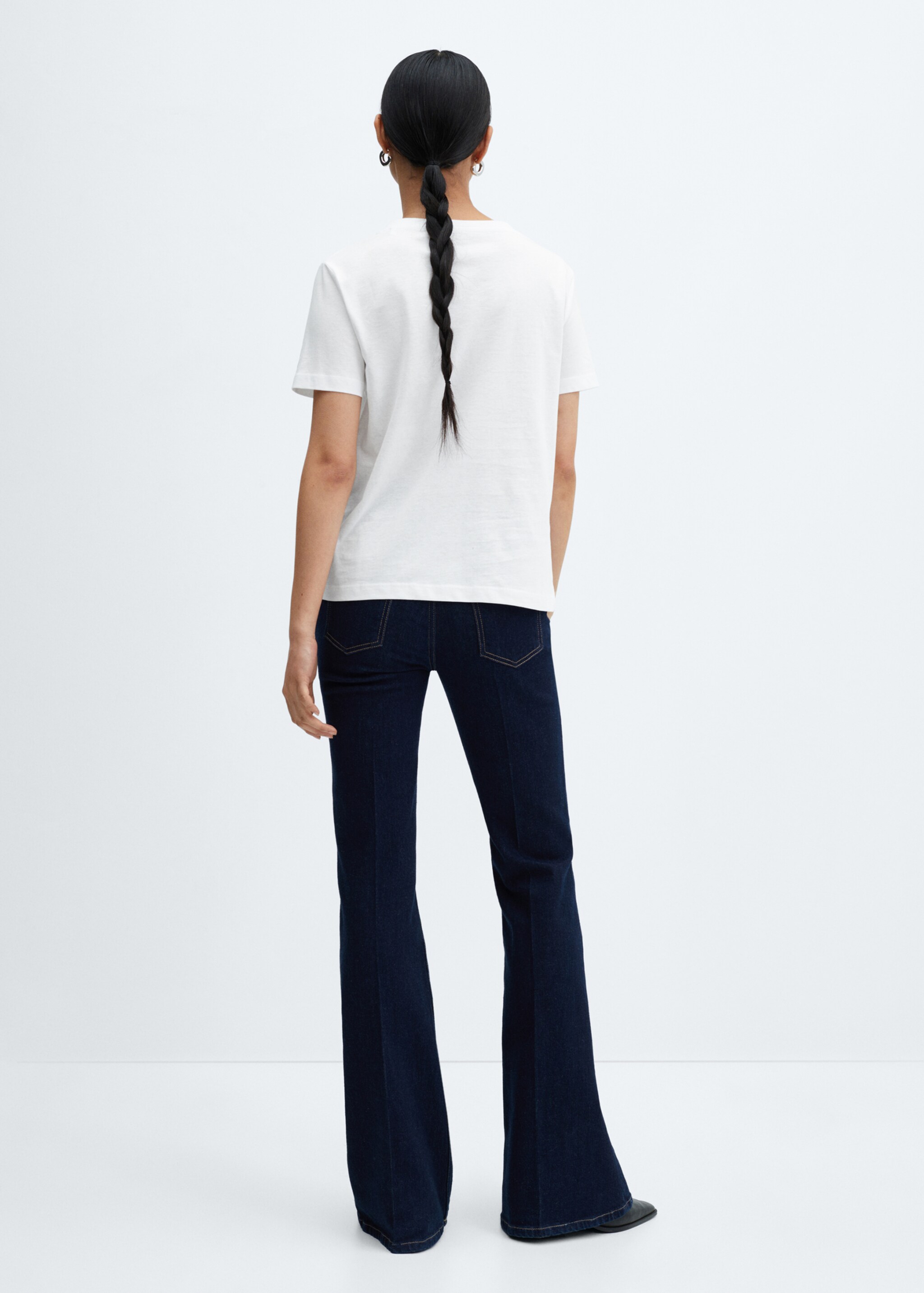 T-shirt coton col en V - Verso de l’article