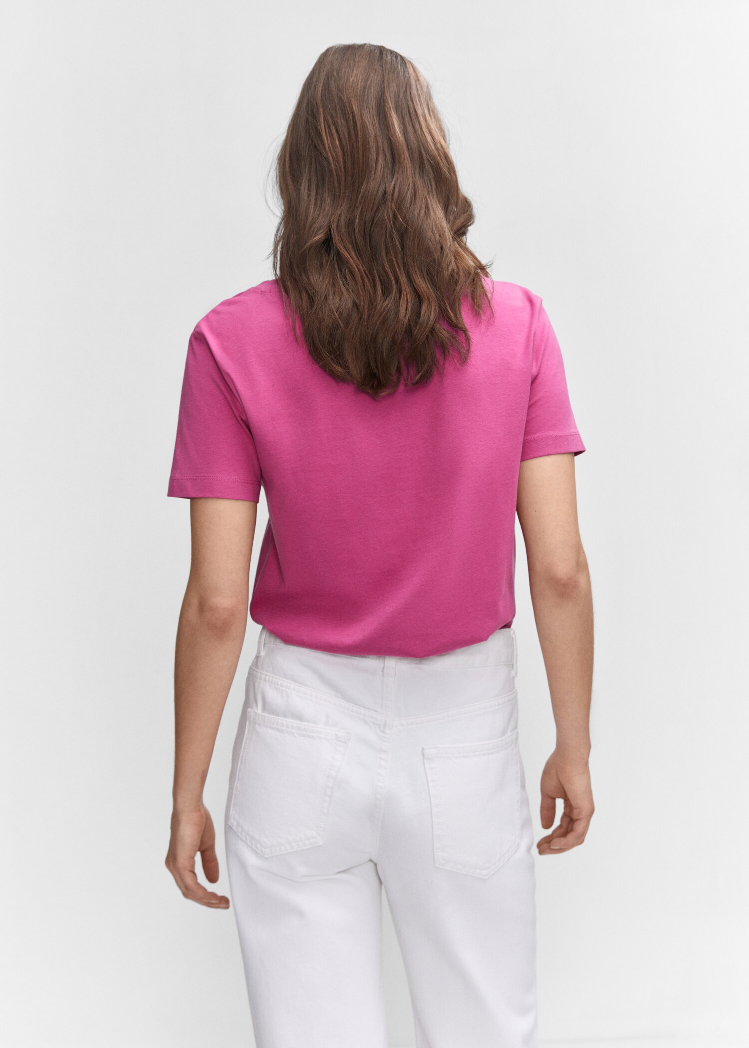 Camiseta algodón cuello pico - Reverso del artículo