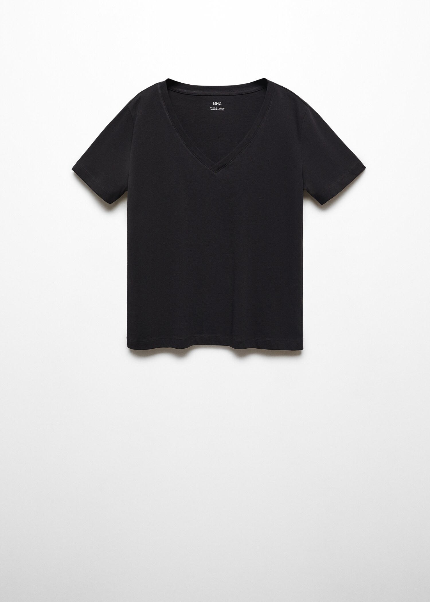 Baumwoll-T-Shirt, V-Ausschnitt - Artikel ohne Model