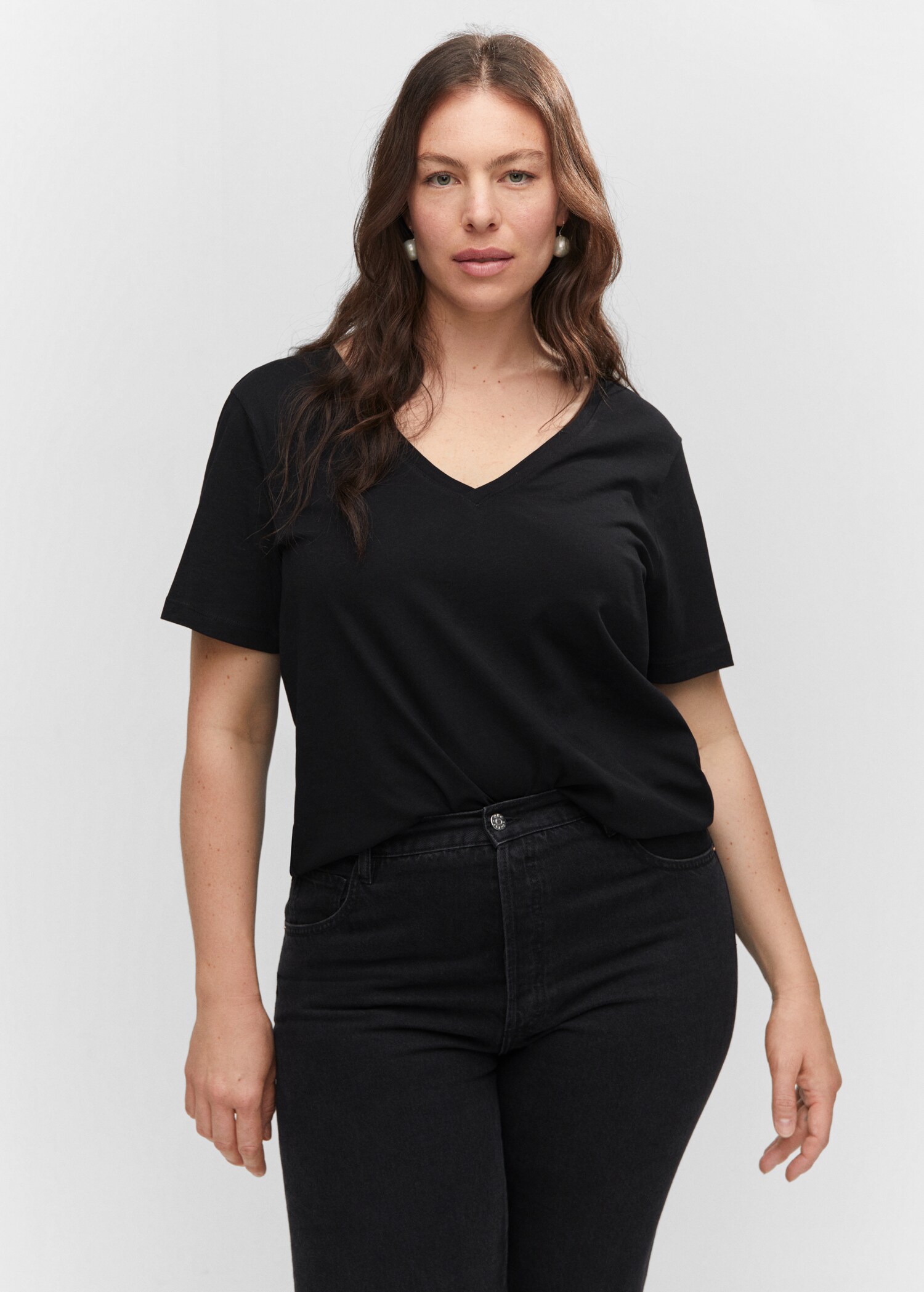 Baumwoll-T-Shirt, V-Ausschnitt - Detail des Artikels 5