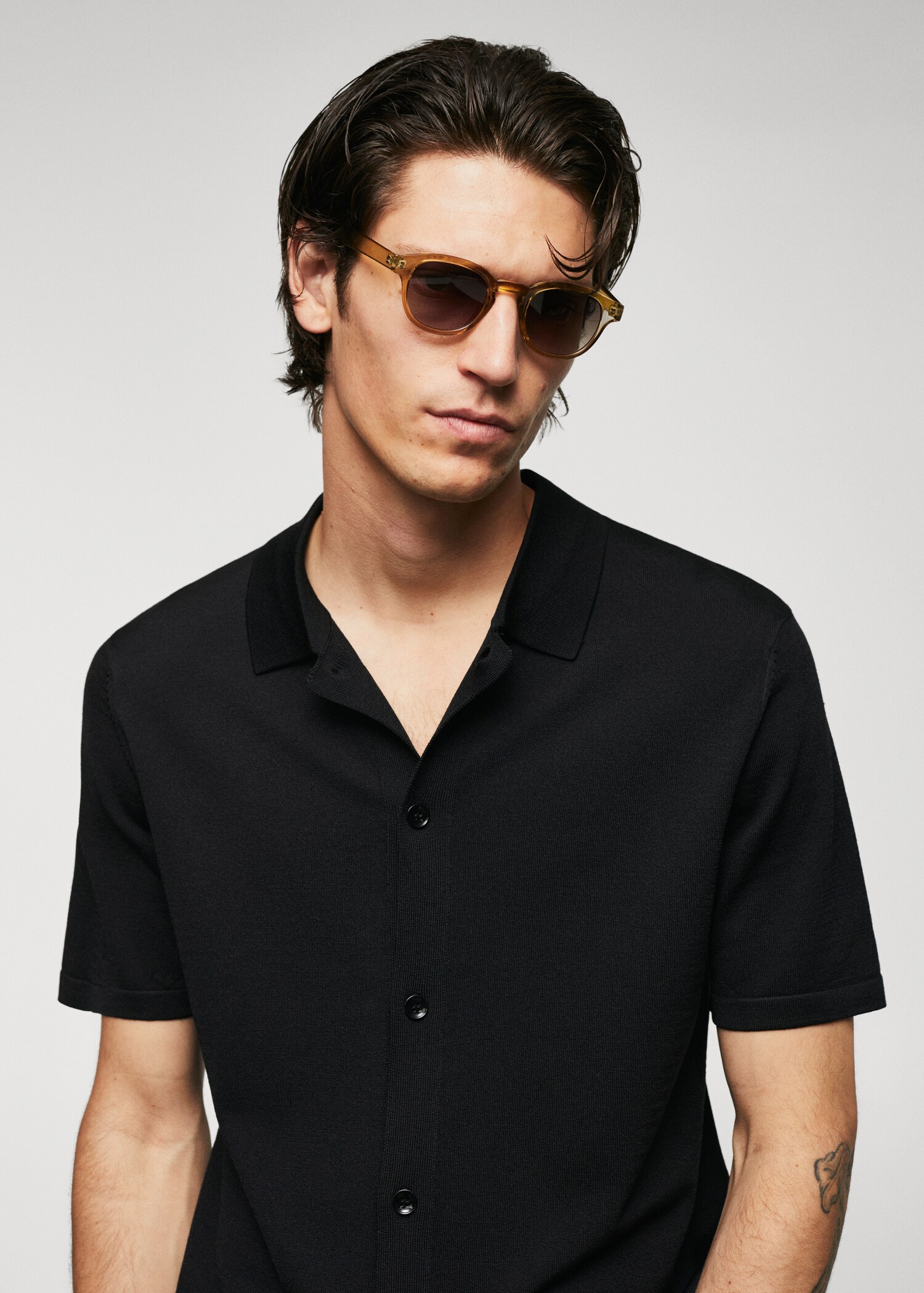 Polo maglia microstruttura abbottonata - Dettaglio dell'articolo 1