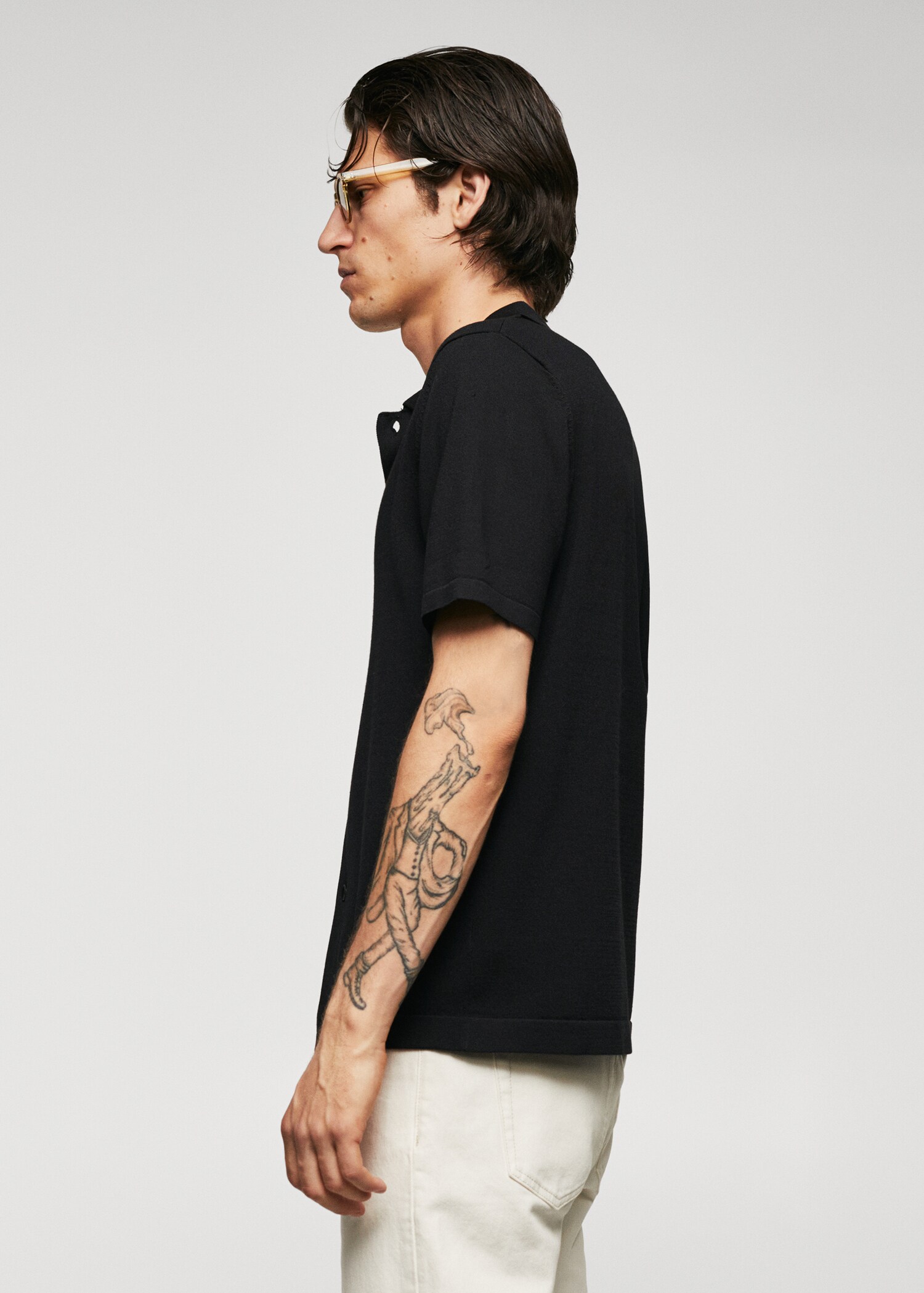 Polo maglia microstruttura abbottonata - Dettaglio dell'articolo 2