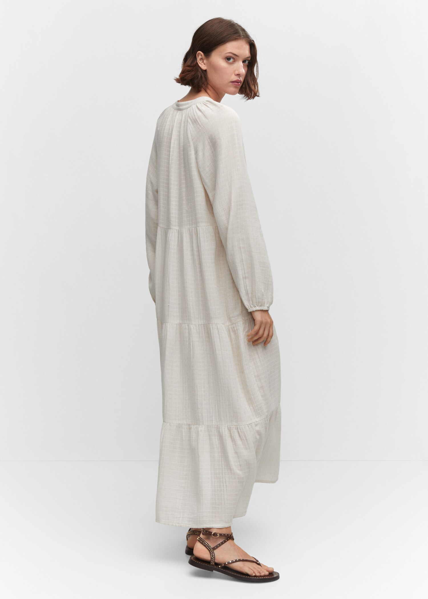 V-neck cotton maxi-dress - Reverse of the article