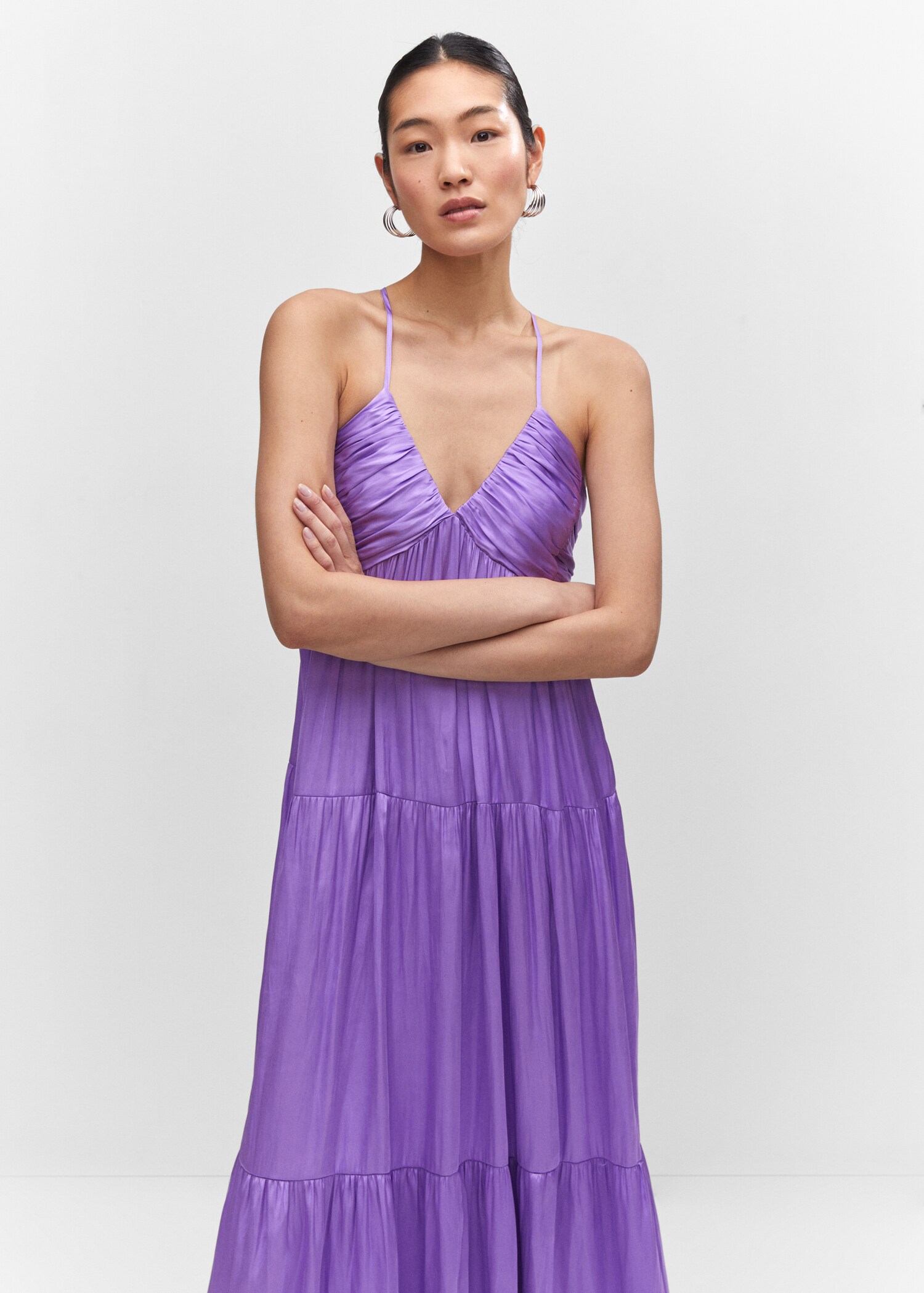 Ruched satin dress - Medium plane