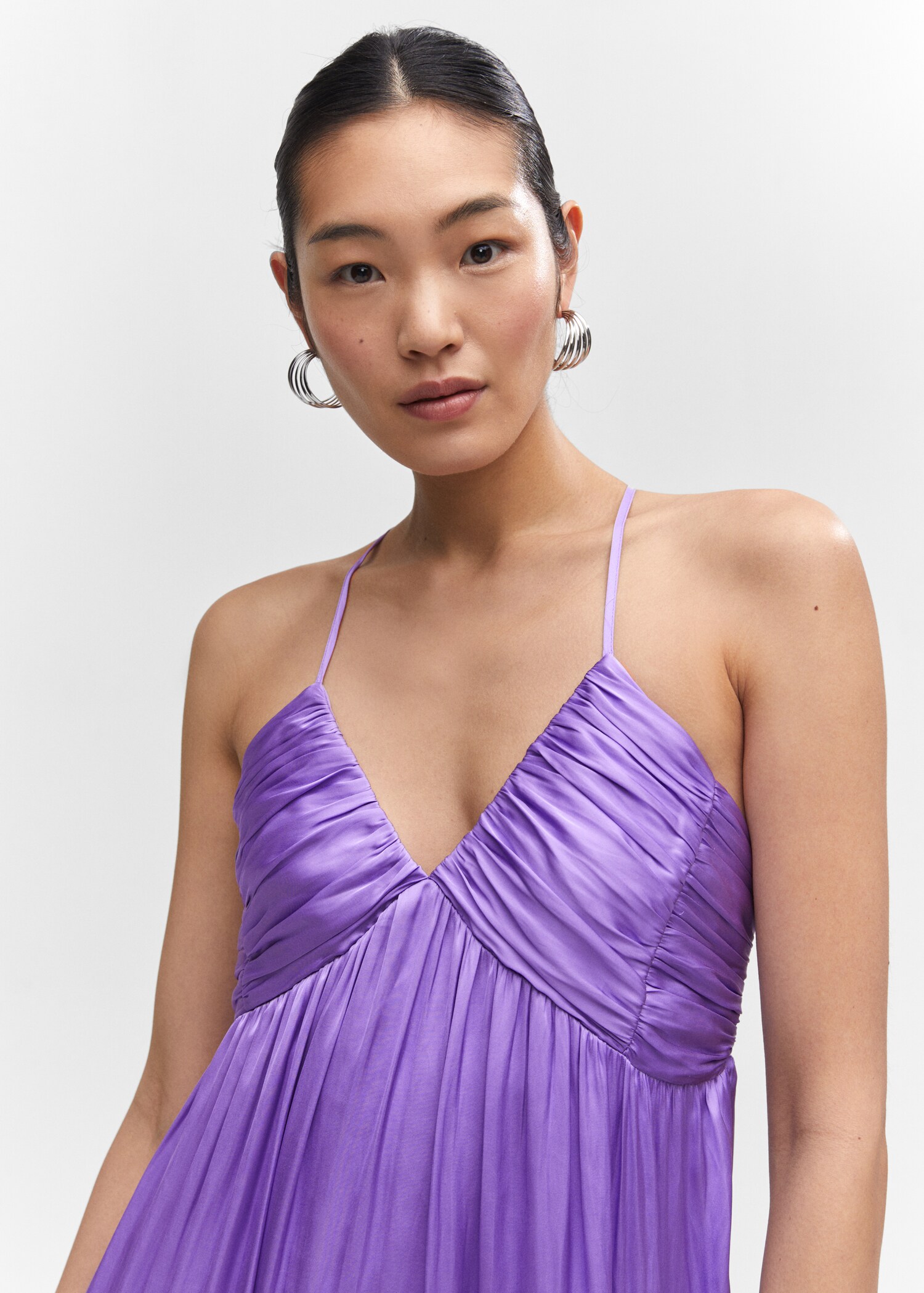 Ruched satin dress - Details of the article 1