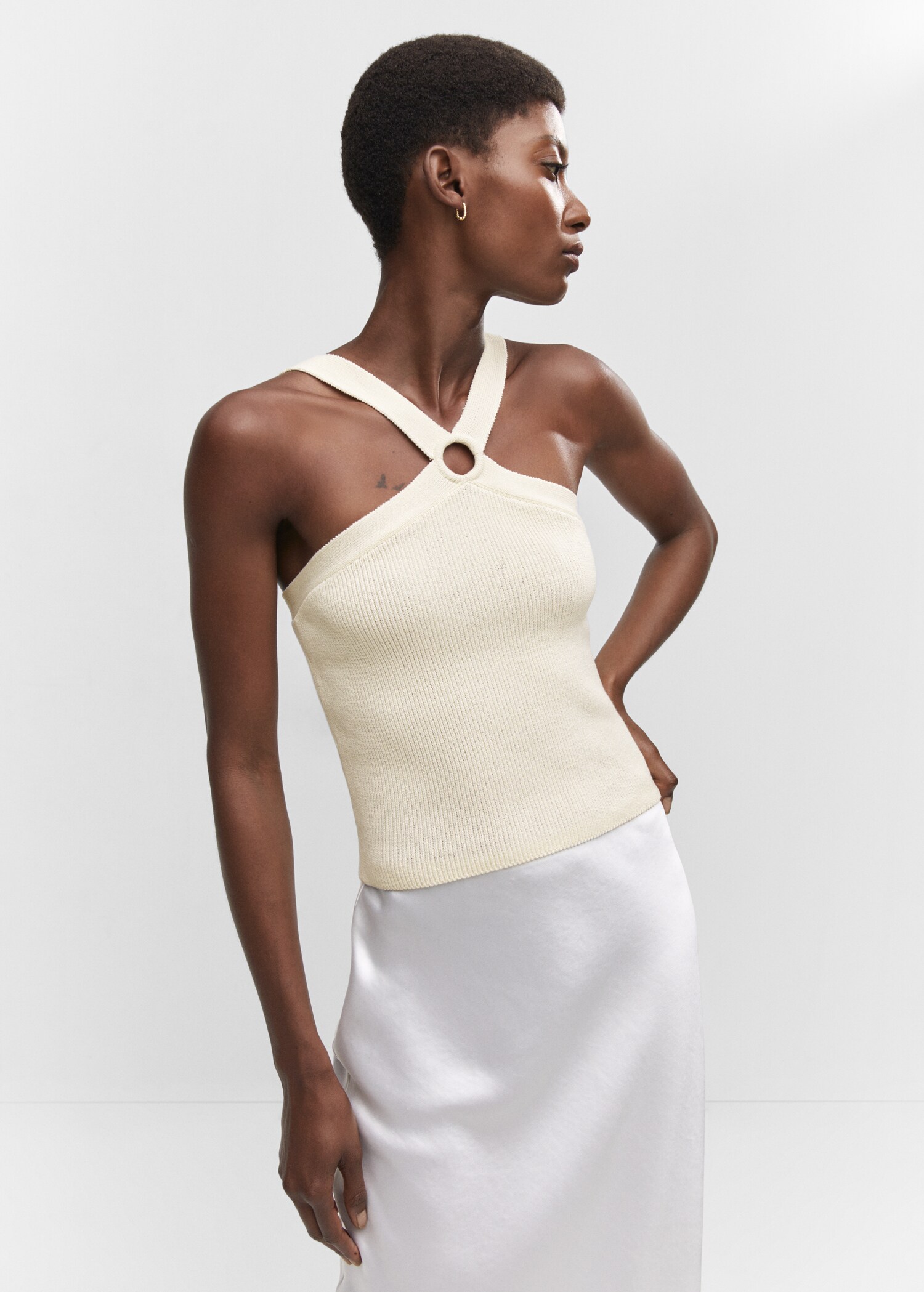 Knitted top with hoop detail - Medium plane