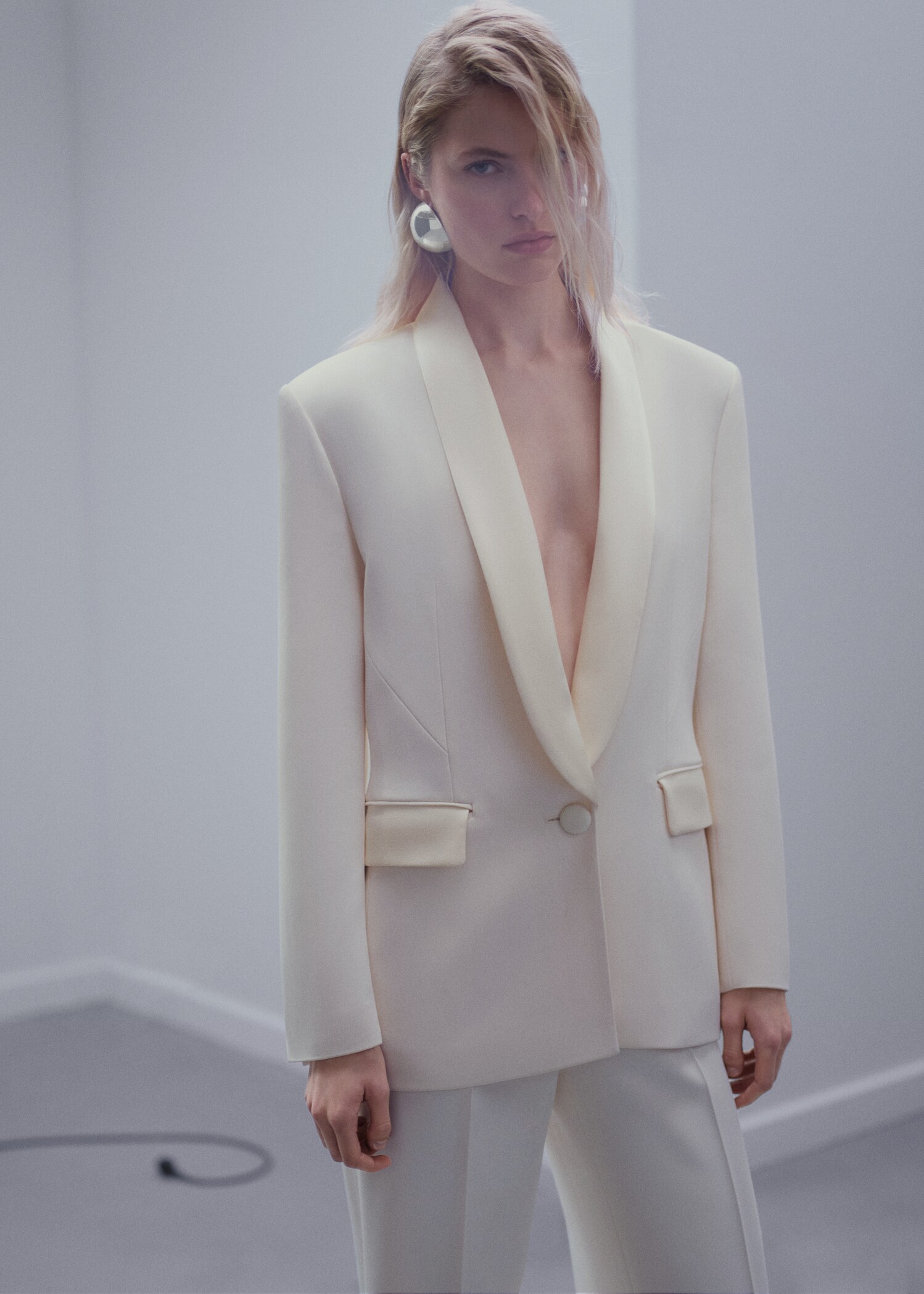Satin-finish suit jacket - Medium plane