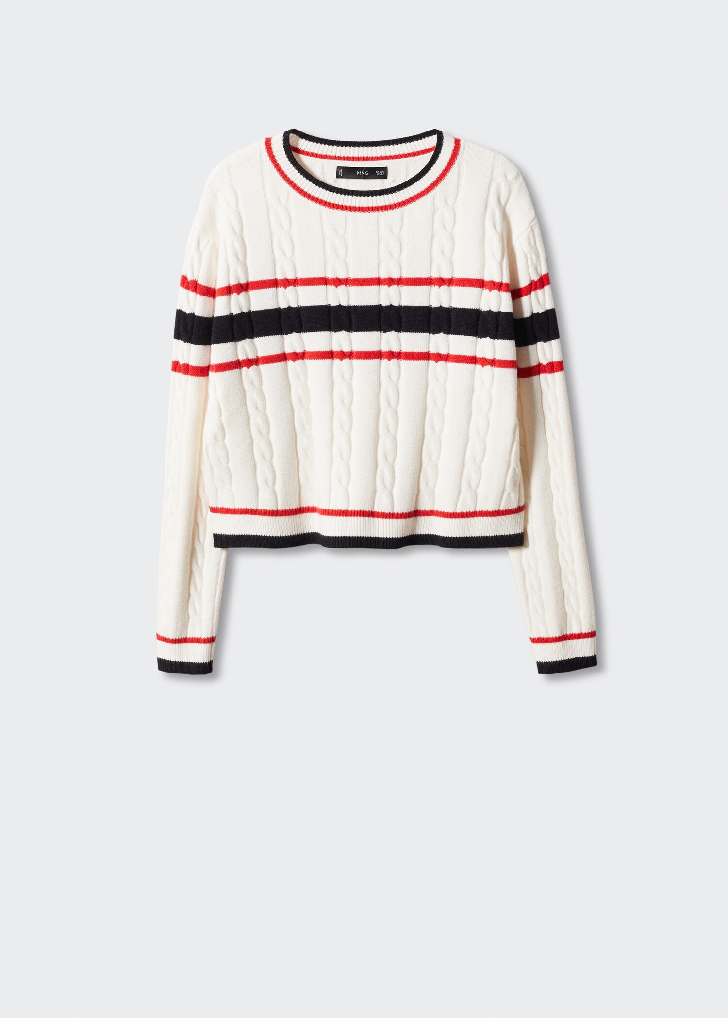 Braided sweater with stripe detail - Article without model