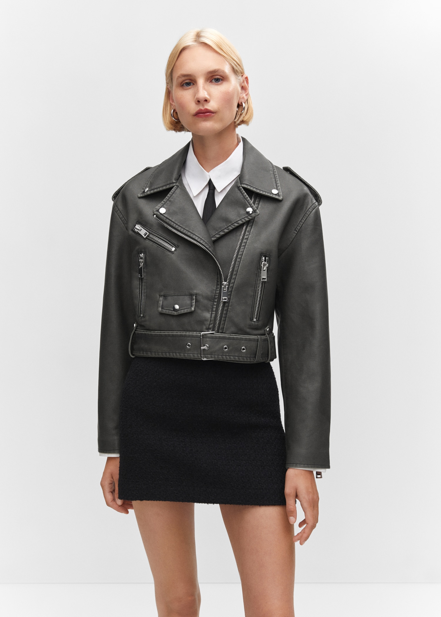 Kunstlederjacke Lederjacke Mango Sale Biker Jacke Mango Lederjacke