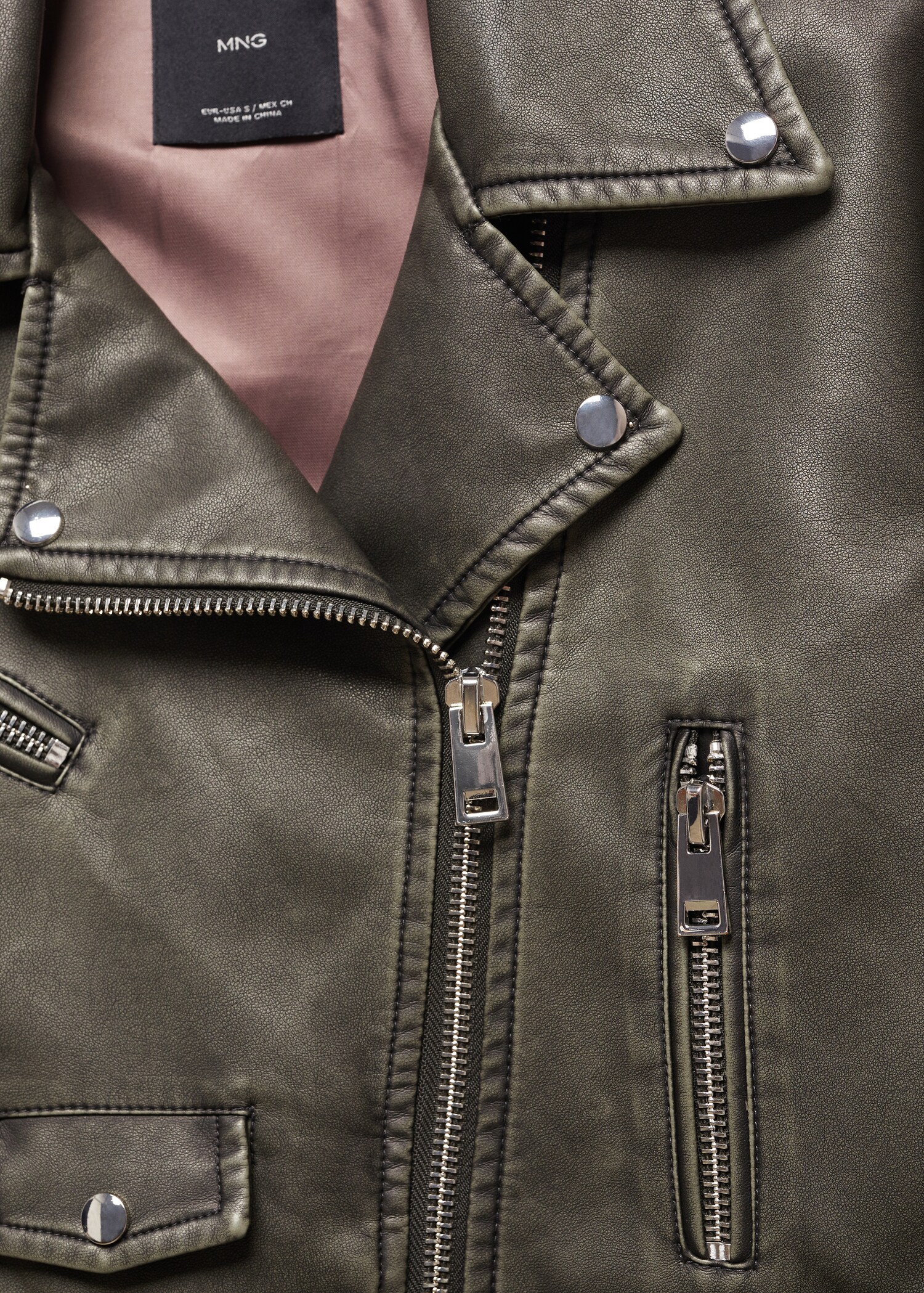 Distressed-effect biker jacket - Details of the article 8