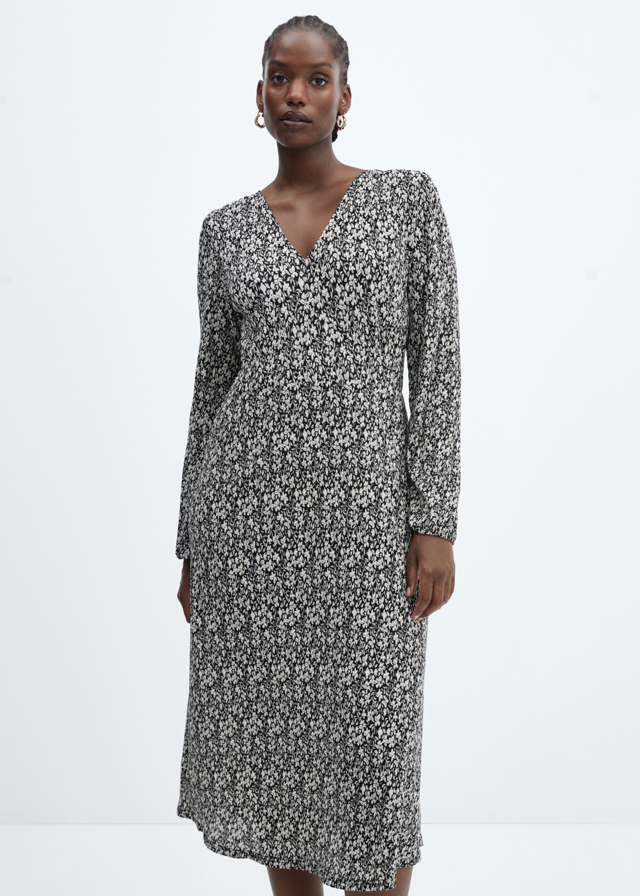 Printed textured dress - Details of the article 5