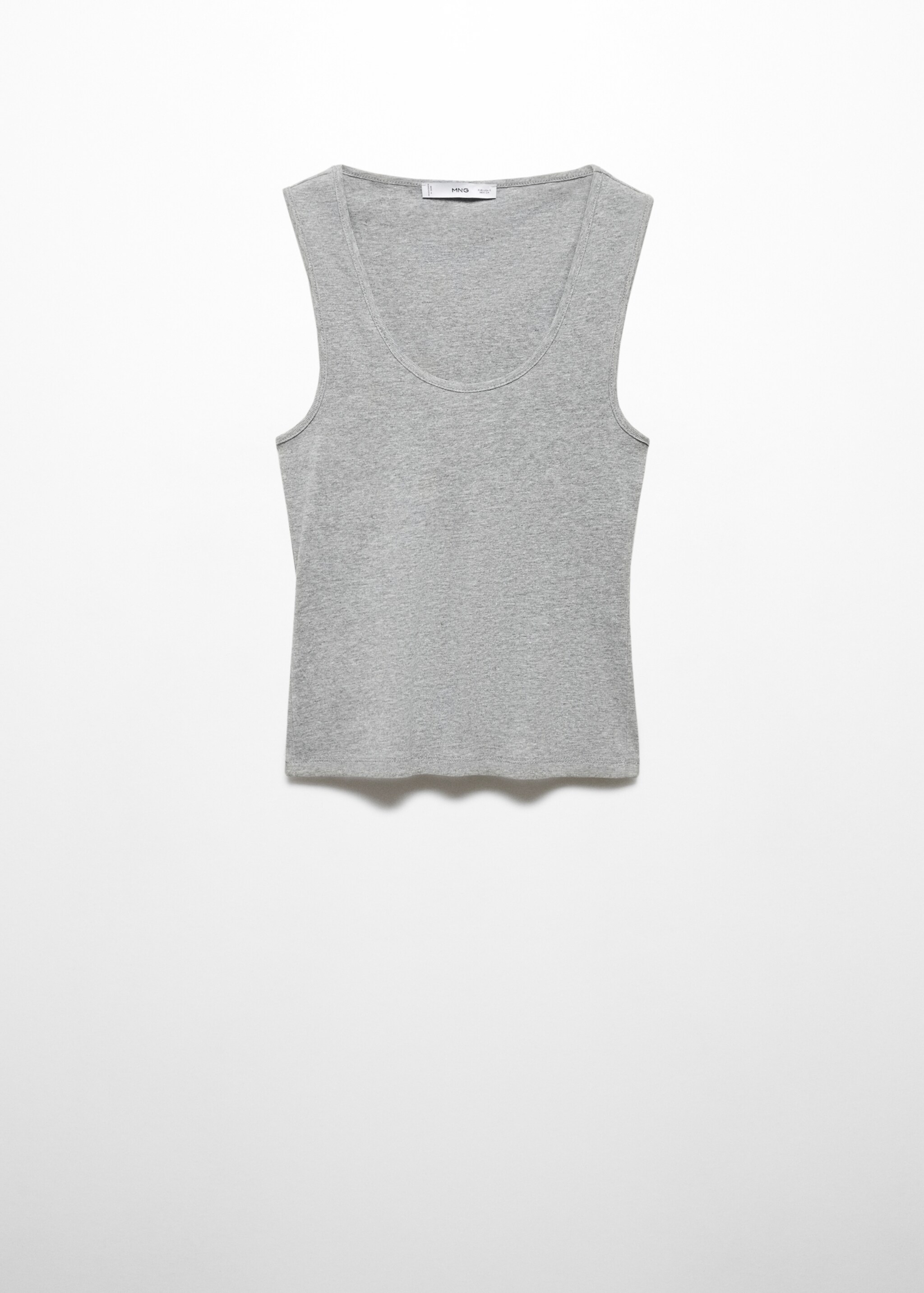 Knitted top with wide straps - Article without model, Medium Heather Grey. Ref: 57083804-00.