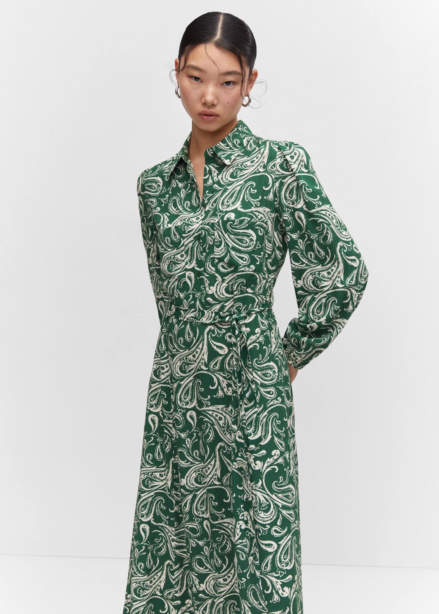 Bedrucktes Hemdkleid - Mittlere Ansicht