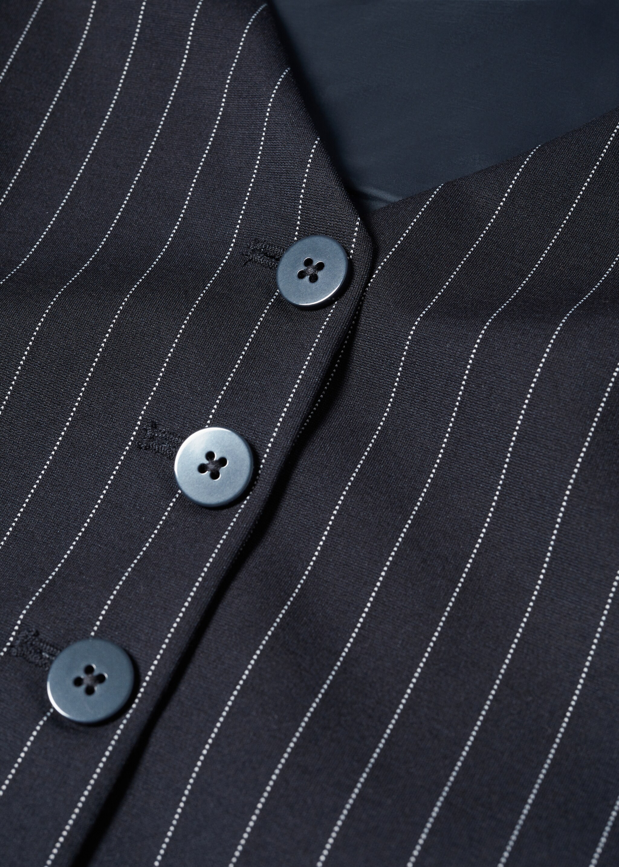 Cropped waistcoat with buttons - Details of the article 8, Dark Navy. Ref: 57083808-00.
