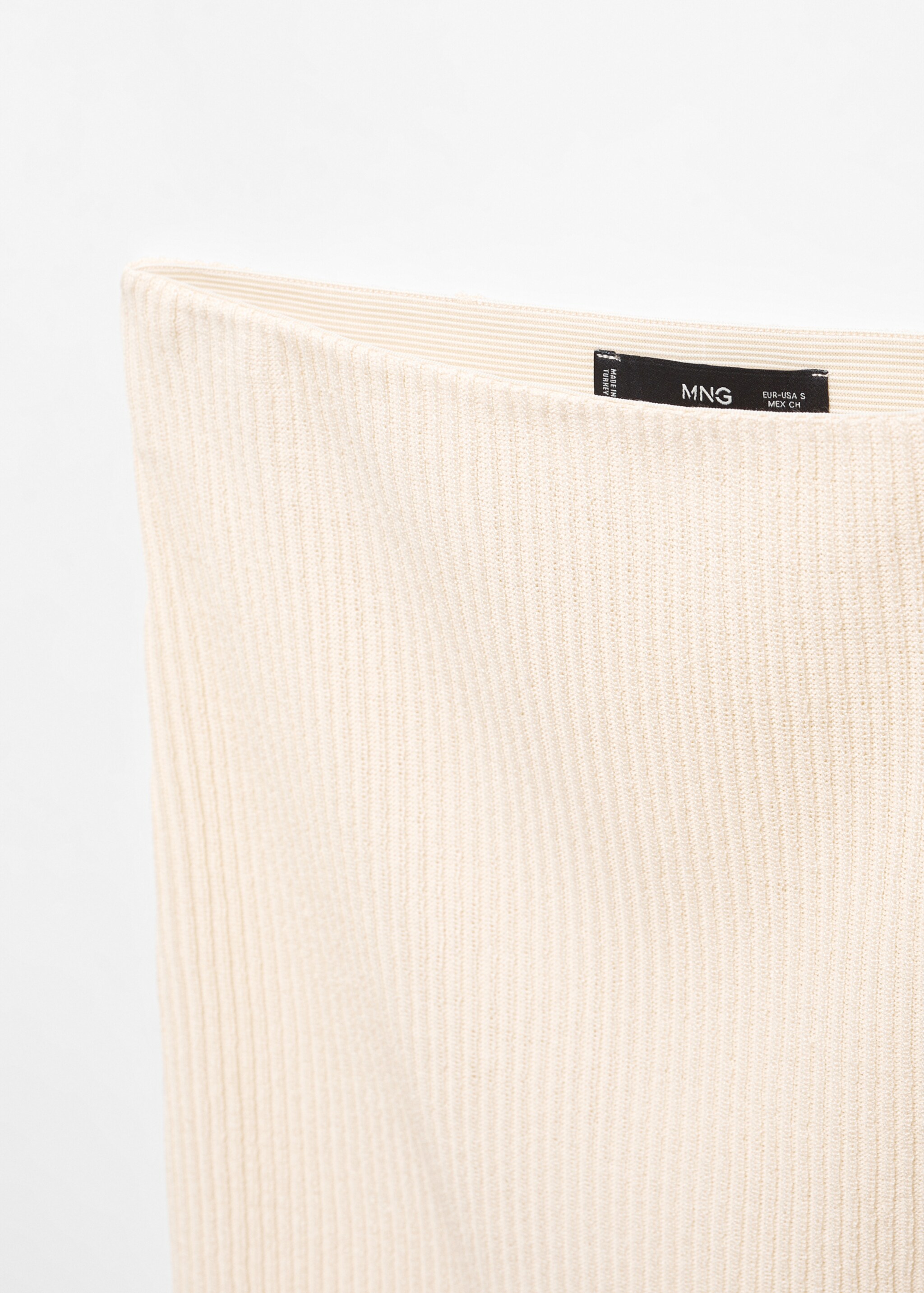 Long knitted skirt - Details of the article 8, Ecru. Ref: 57083816-00.