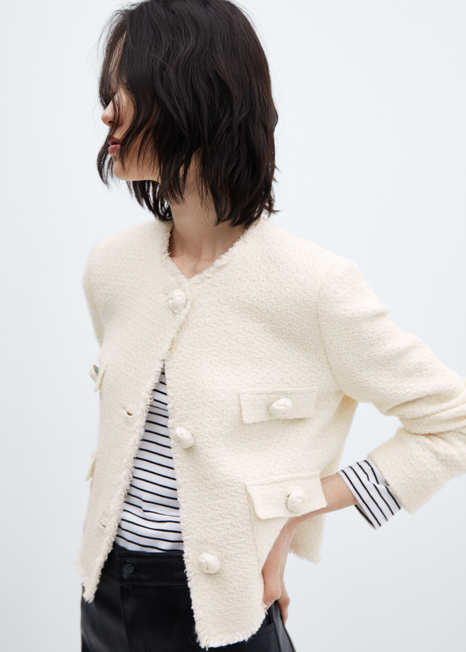Tweed jacket with pockets - Details of the article 1