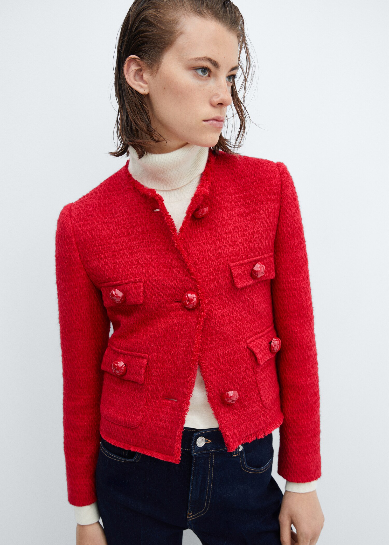 Tweed jacket with pockets - Medium plane