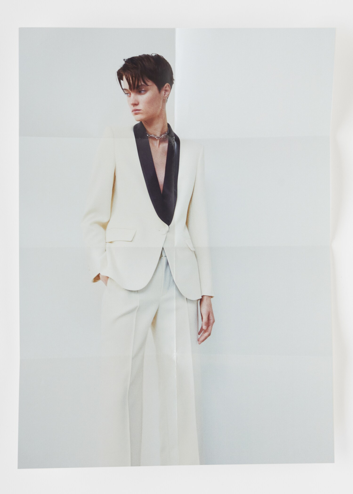 Contrast structured blazer with shawl collar  - Details of the article 6
