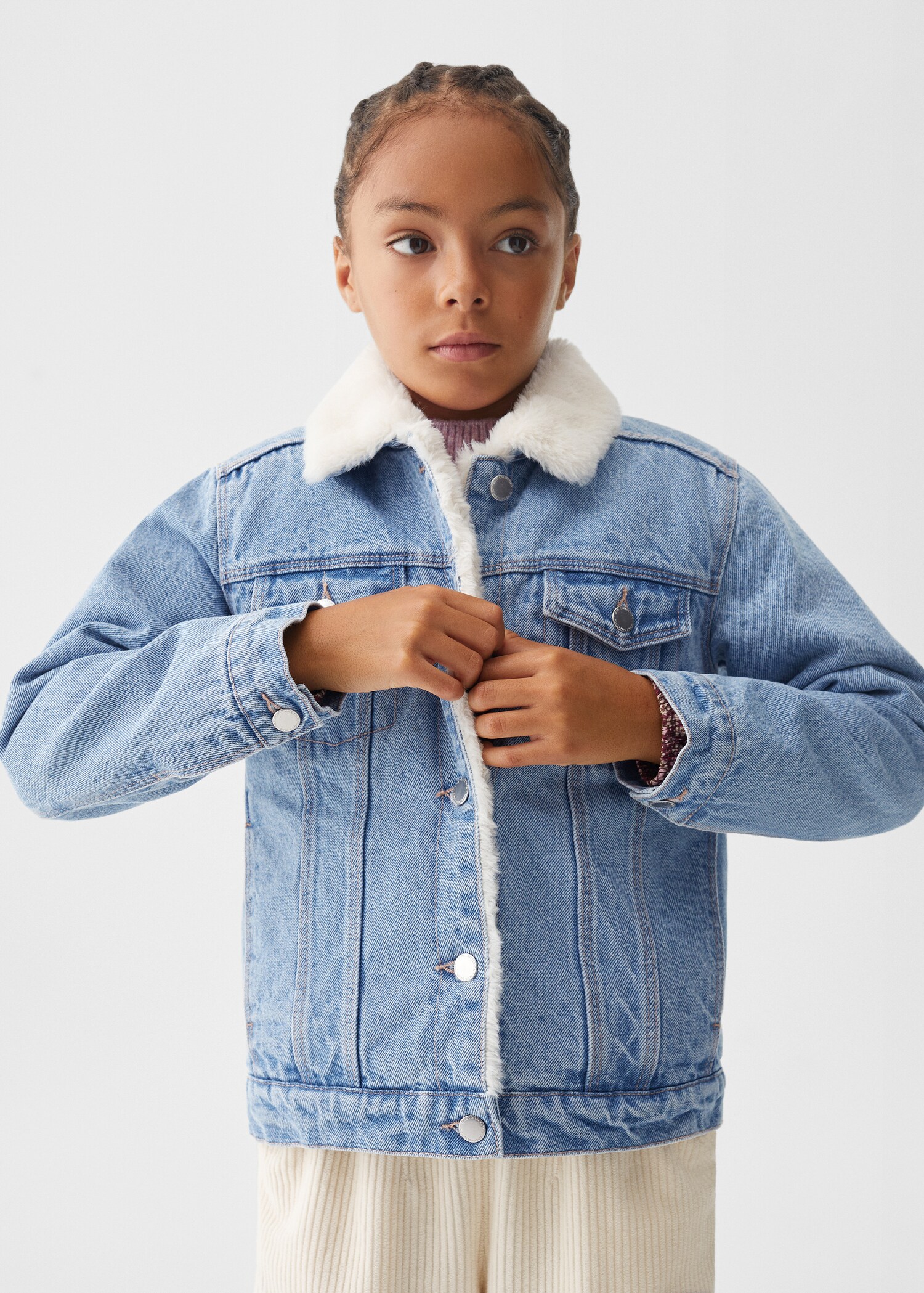Shearling denim jacket - Medium plane