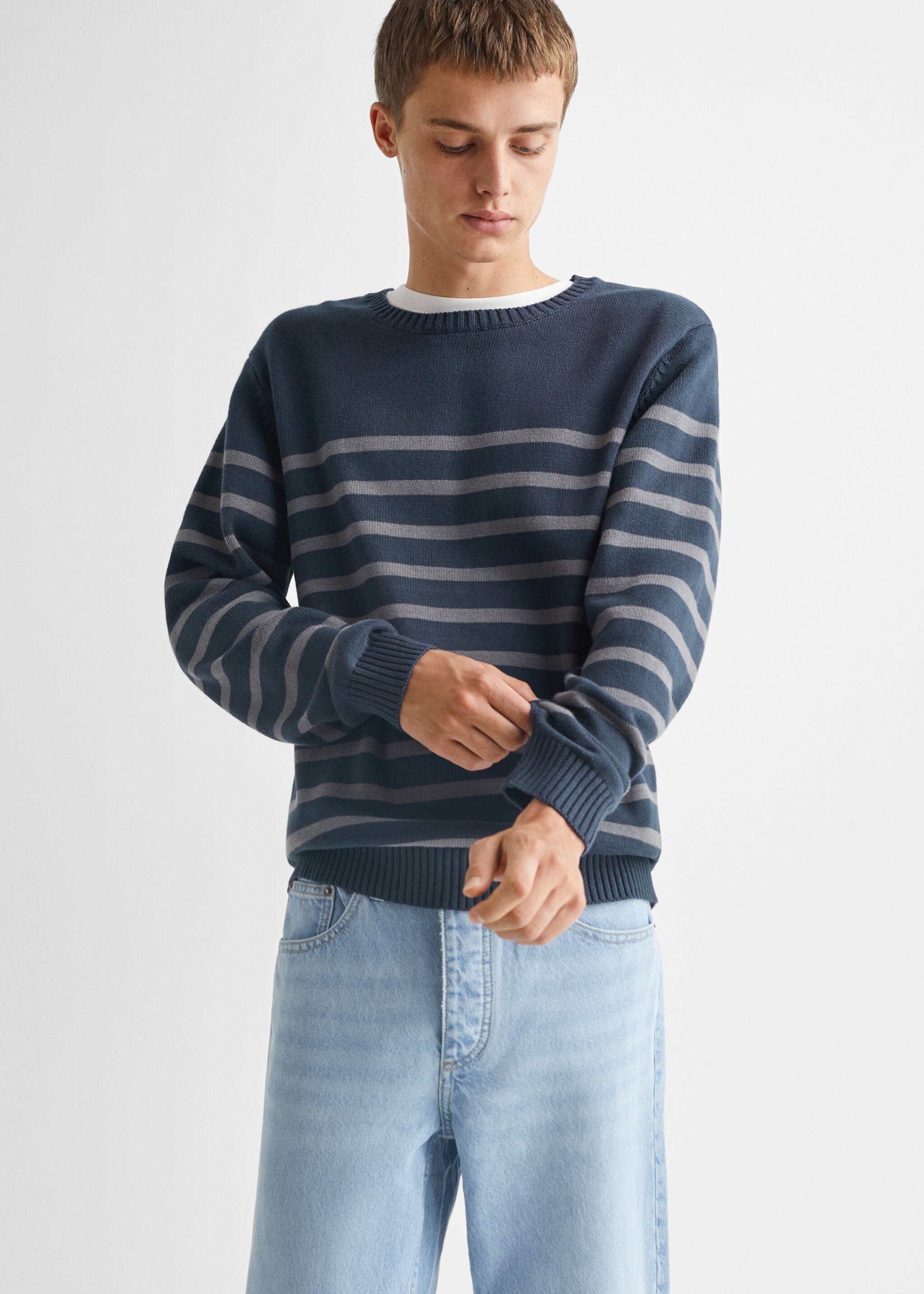 Knit striped sweater - Medium plane