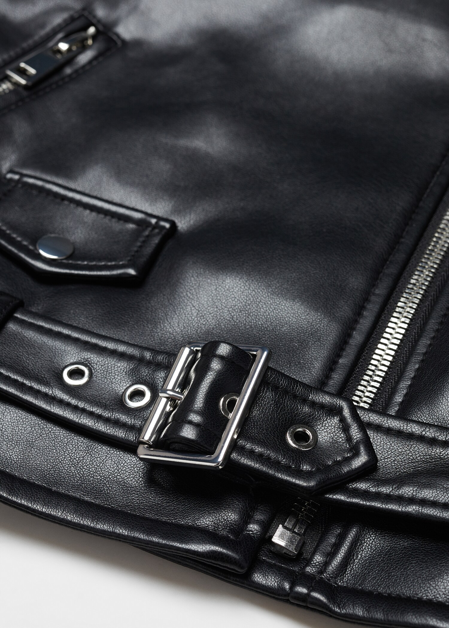 Leather-effect biker jacket - Details of the article 8