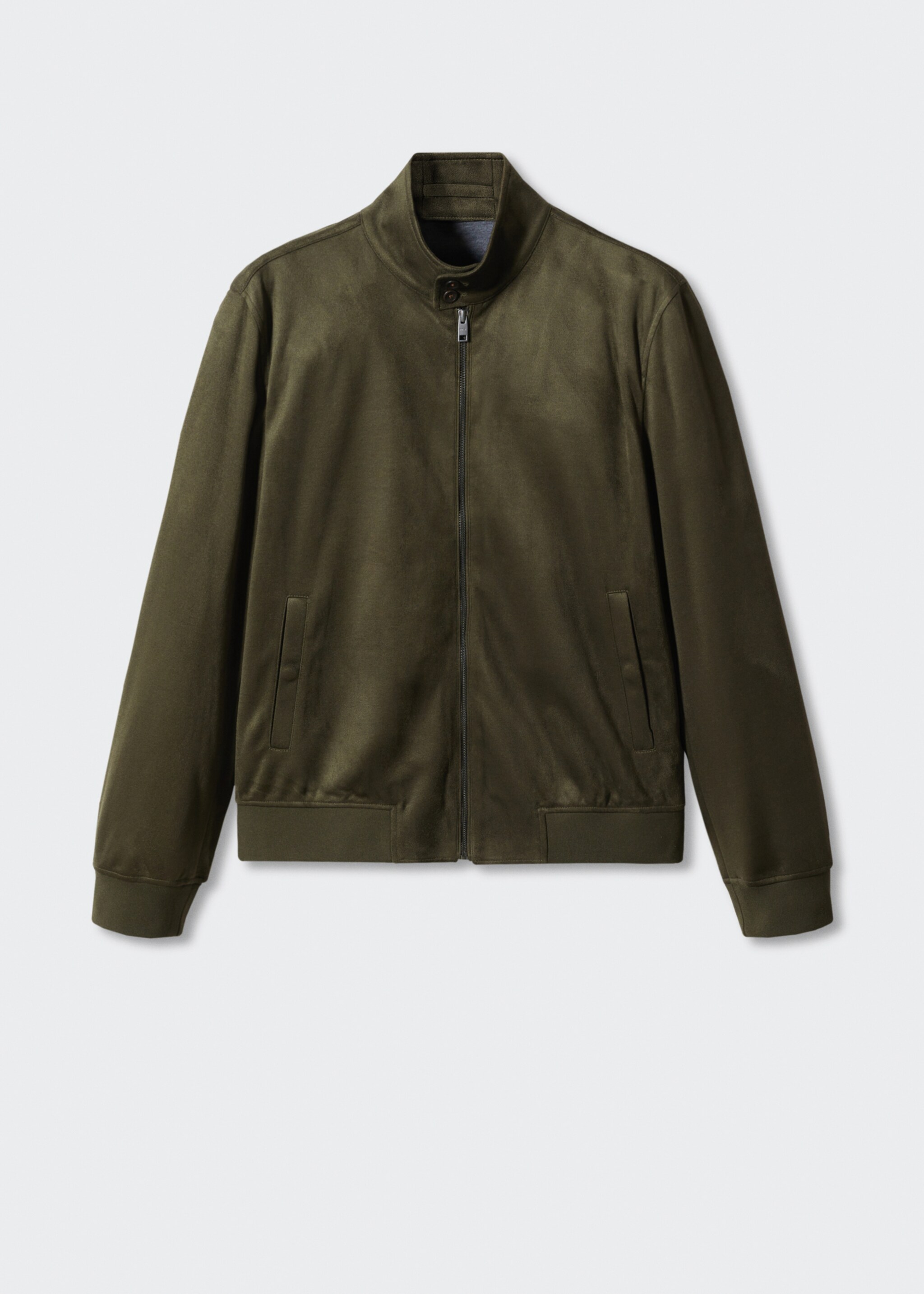 Suede-effect bomber jacket - Article without model, Khaki. Ref: 57084384-00.