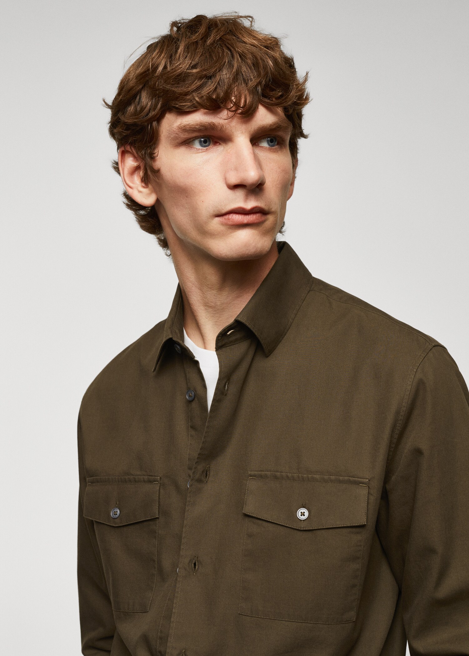 Pocketed cotton overshirt - Details of the article 1