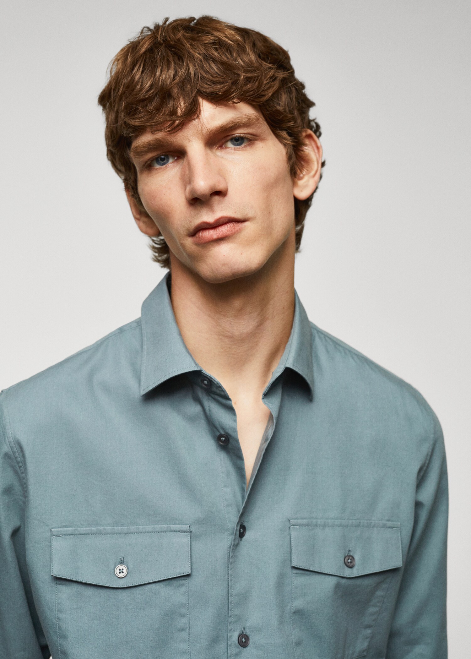 Pocketed cotton overshirt - Details of the article 1