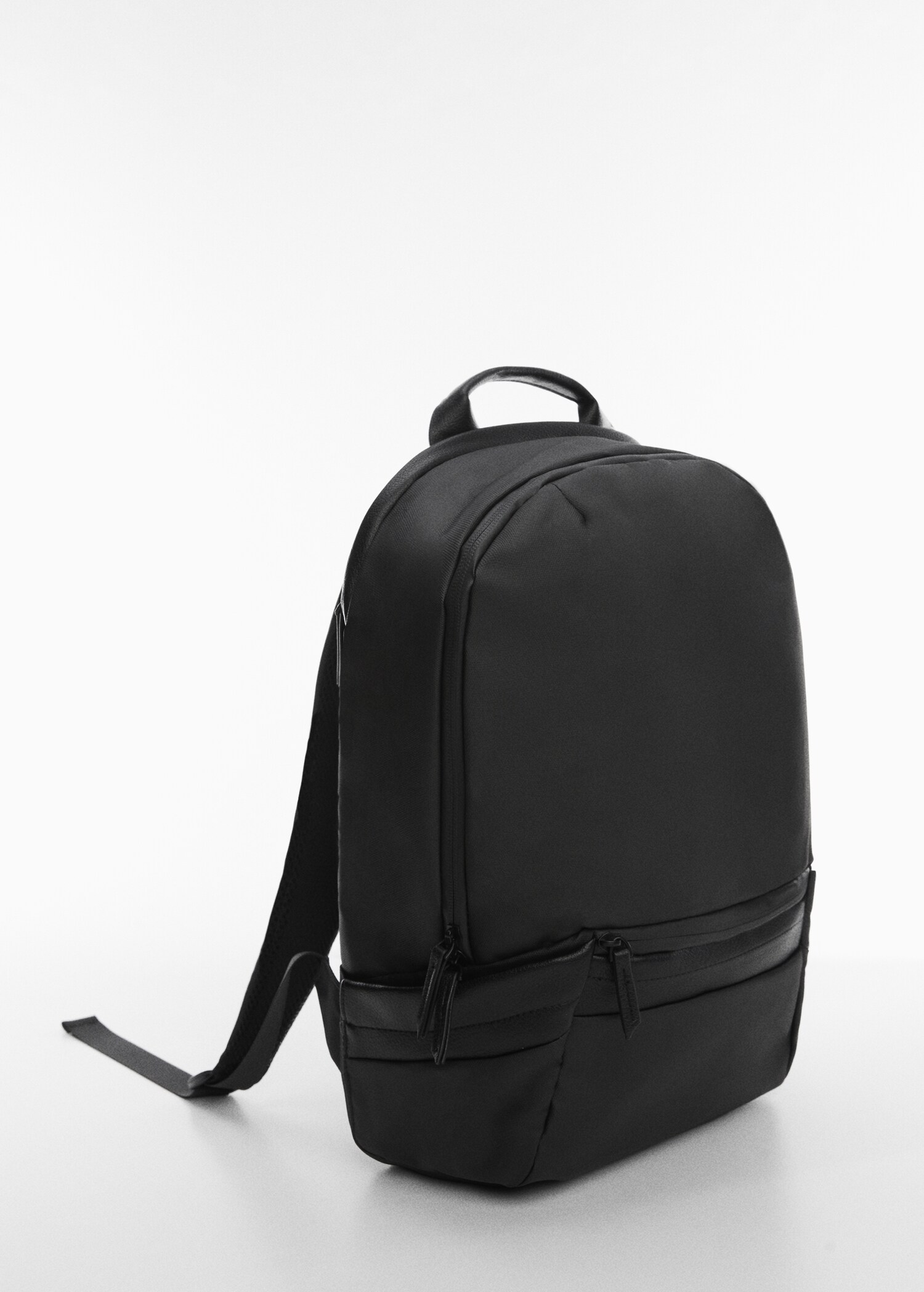 Backpack with leather-effect details - Medium plane