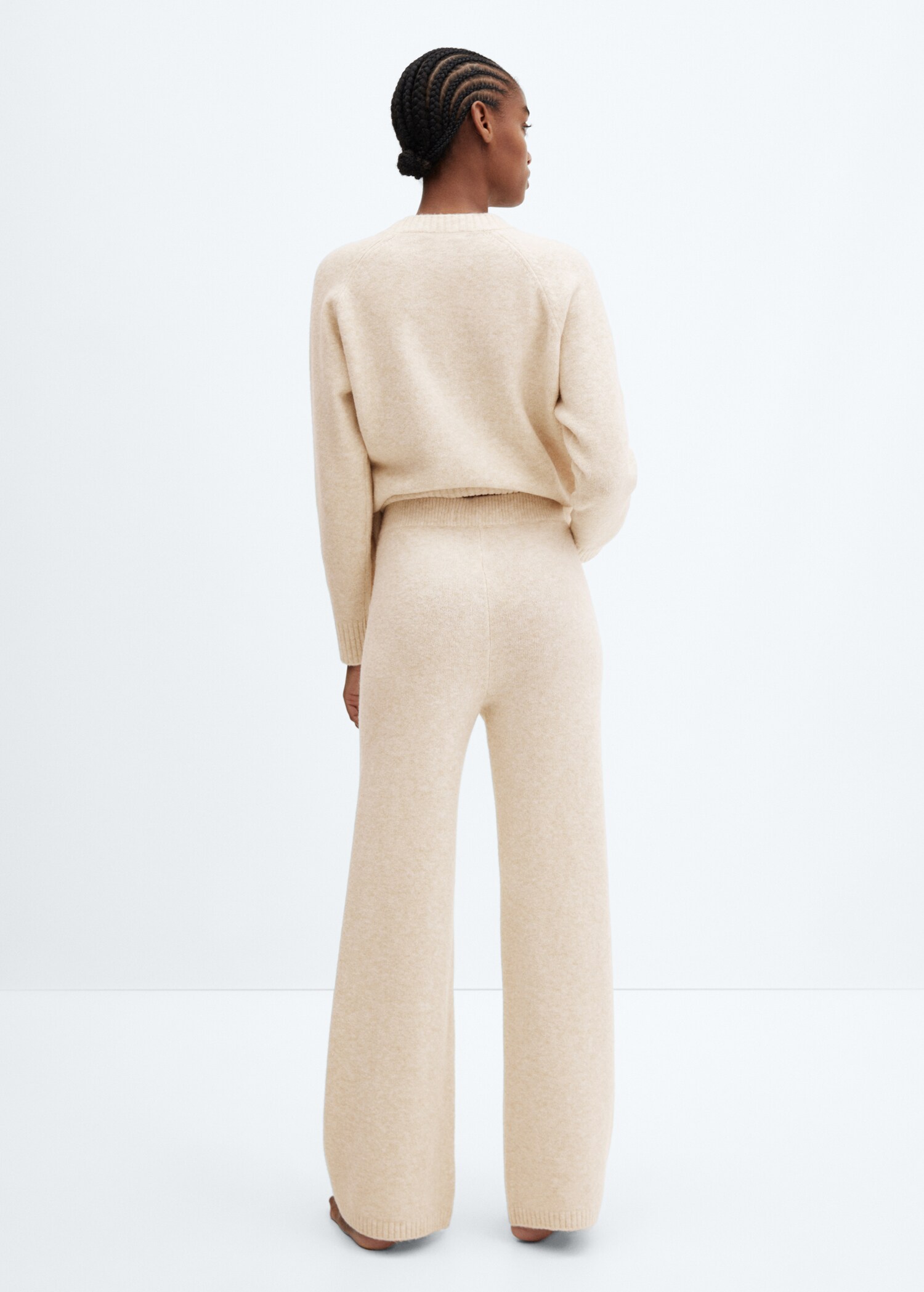 Straight knitted trousers - Reverse of the article
