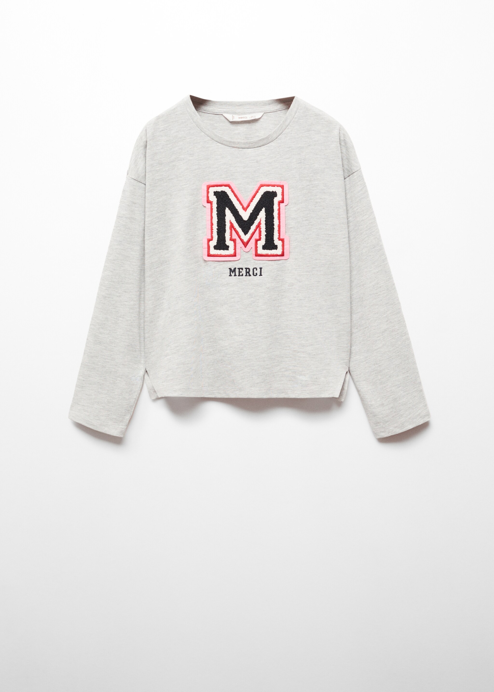 Letter cotton T-shirt - Article without model, Medium Heather Grey. Ref: 57084422-00.