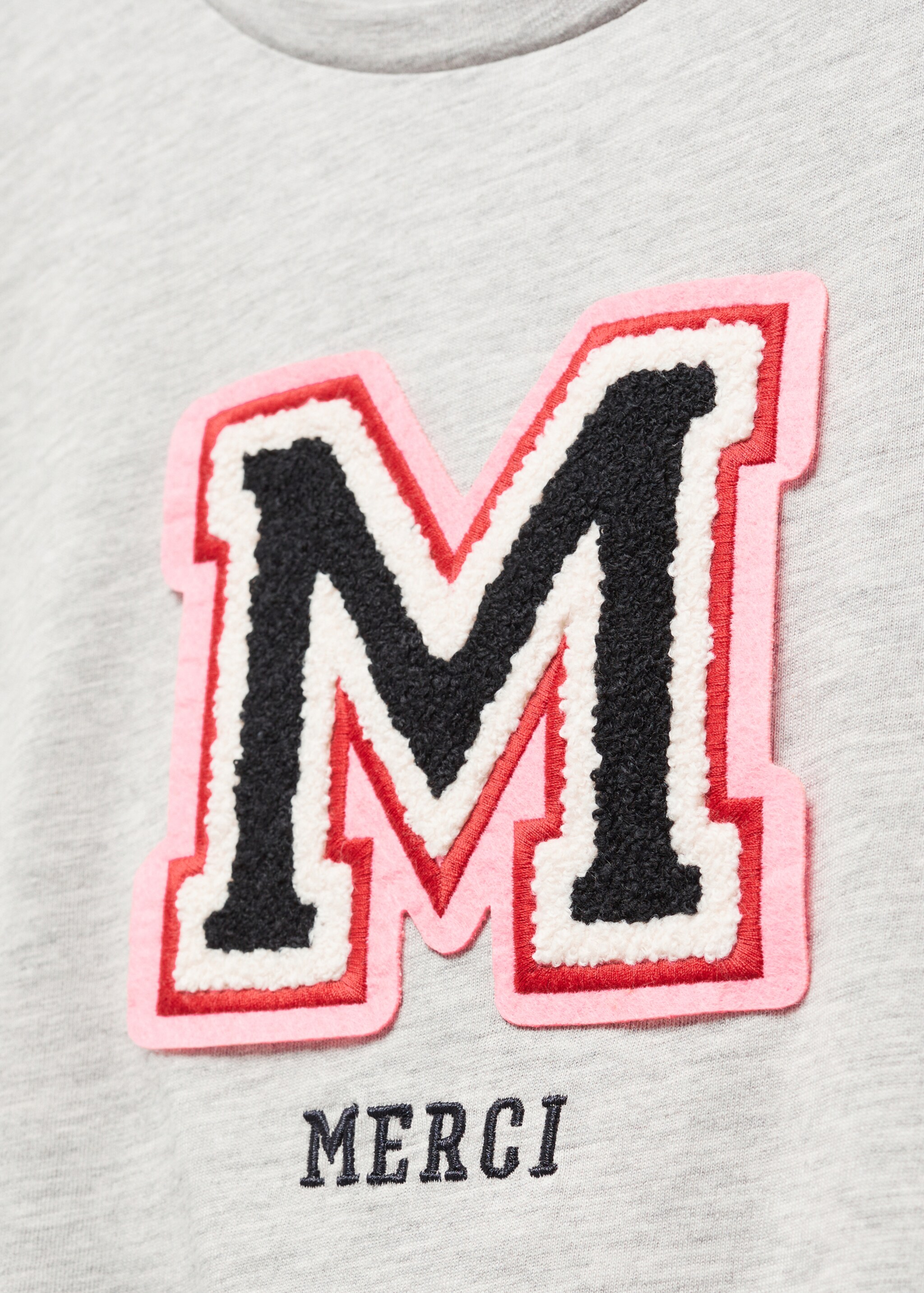 Letter cotton T-shirt - Details of the article 8, Medium Heather Grey. Ref: 57084422-00.