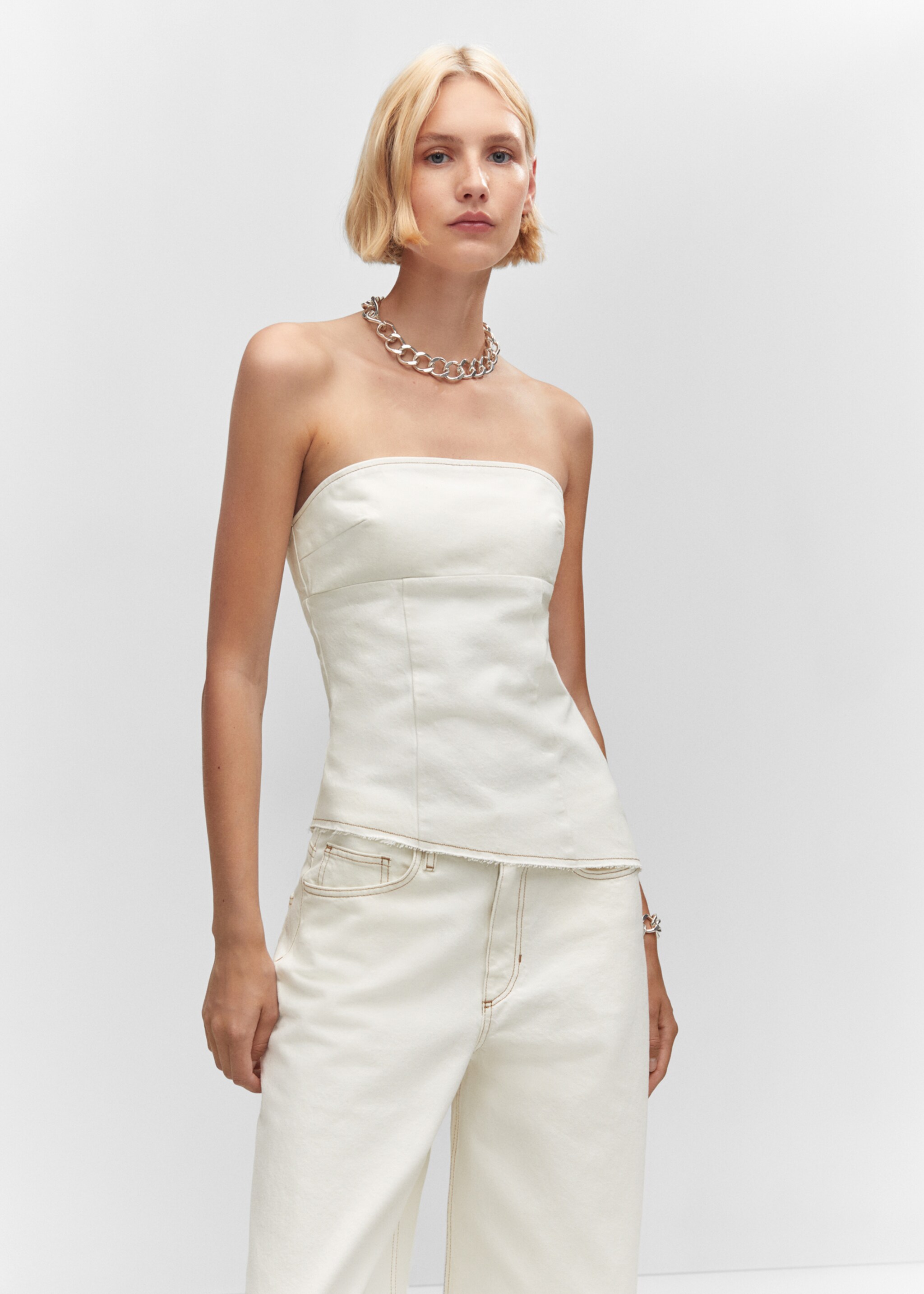 Top bustier denim - Plan moyen