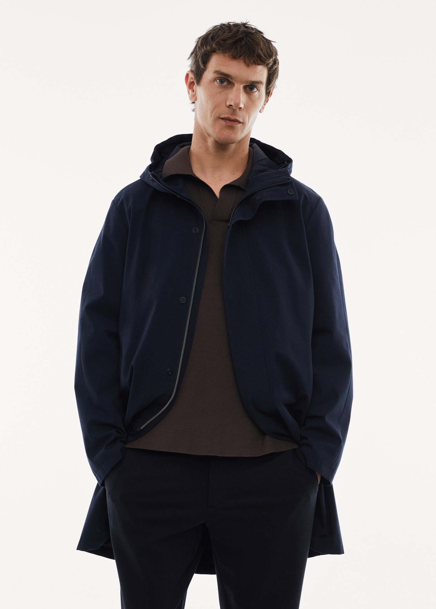 Water-repellent hooded parka - Medium plane