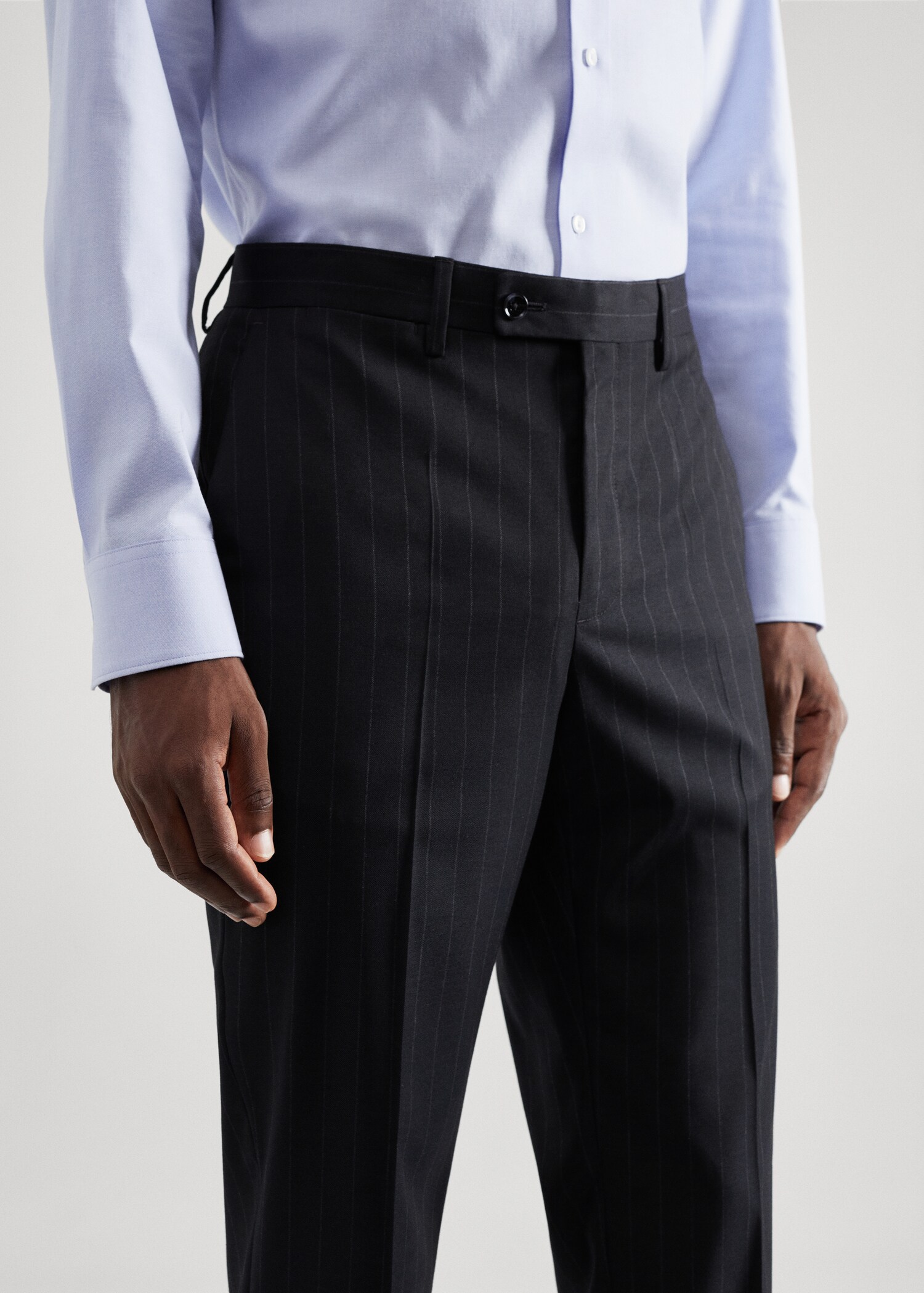 Stretch-fabric slim-fit suit pants - Details of the article 1