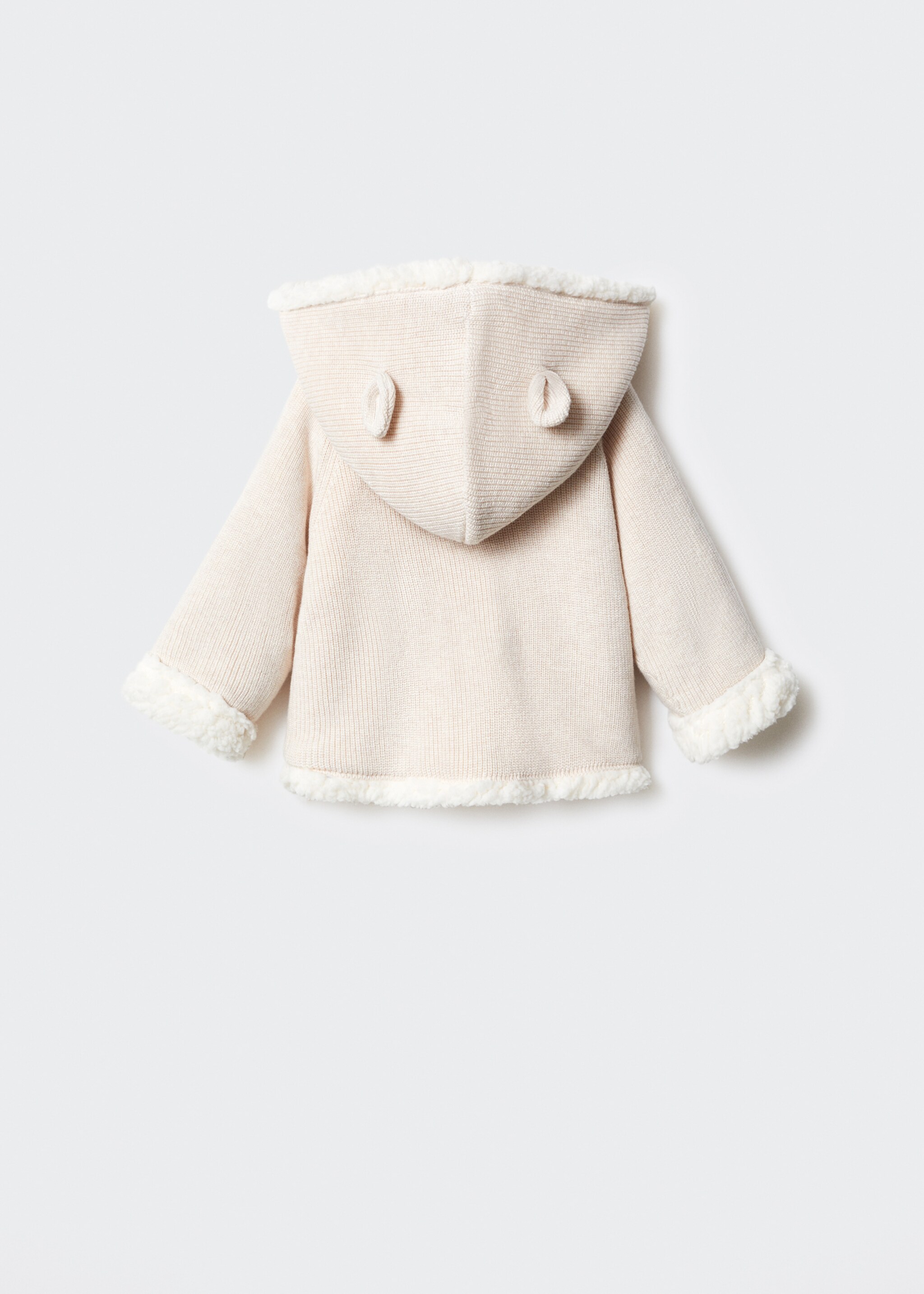 Knitted cardigan with fur-effect lining - Reverse of the article