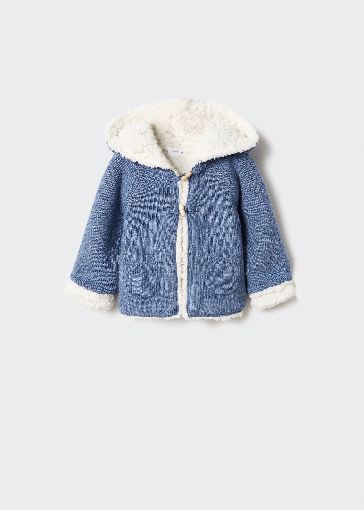 Knitted cardigan with fur-effect lining - Article without model