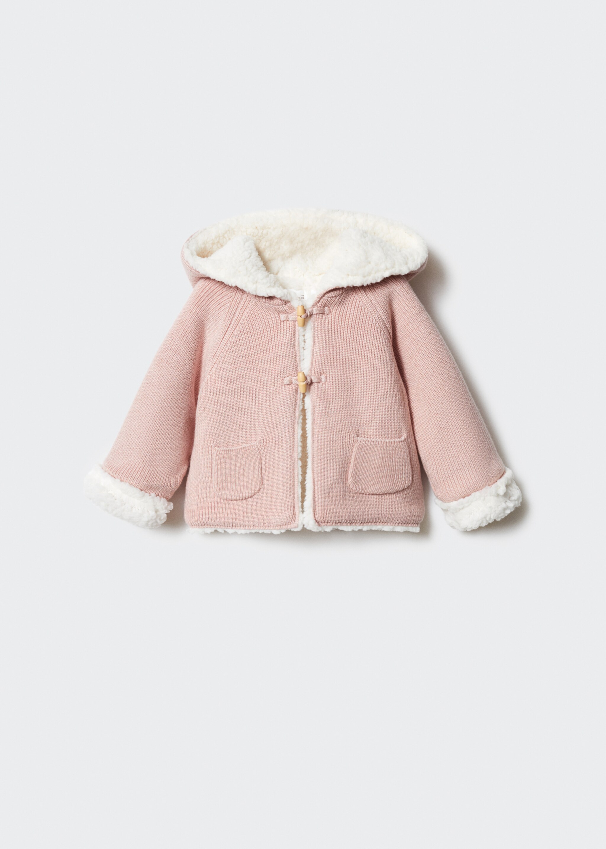Knitted cardigan with fur-effect lining - Article without model