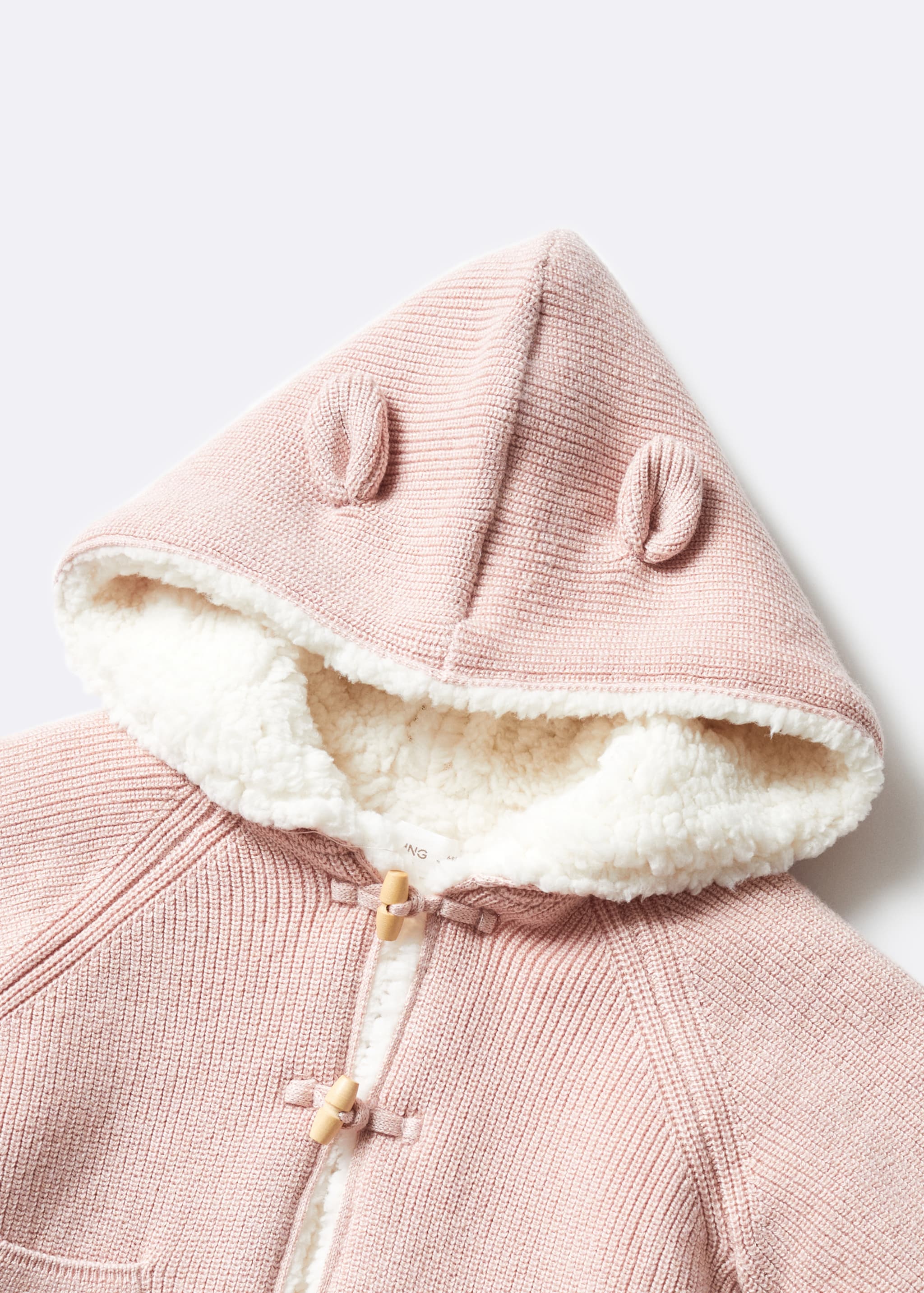 Knitted cardigan with fur-effect lining - Details of the article 8