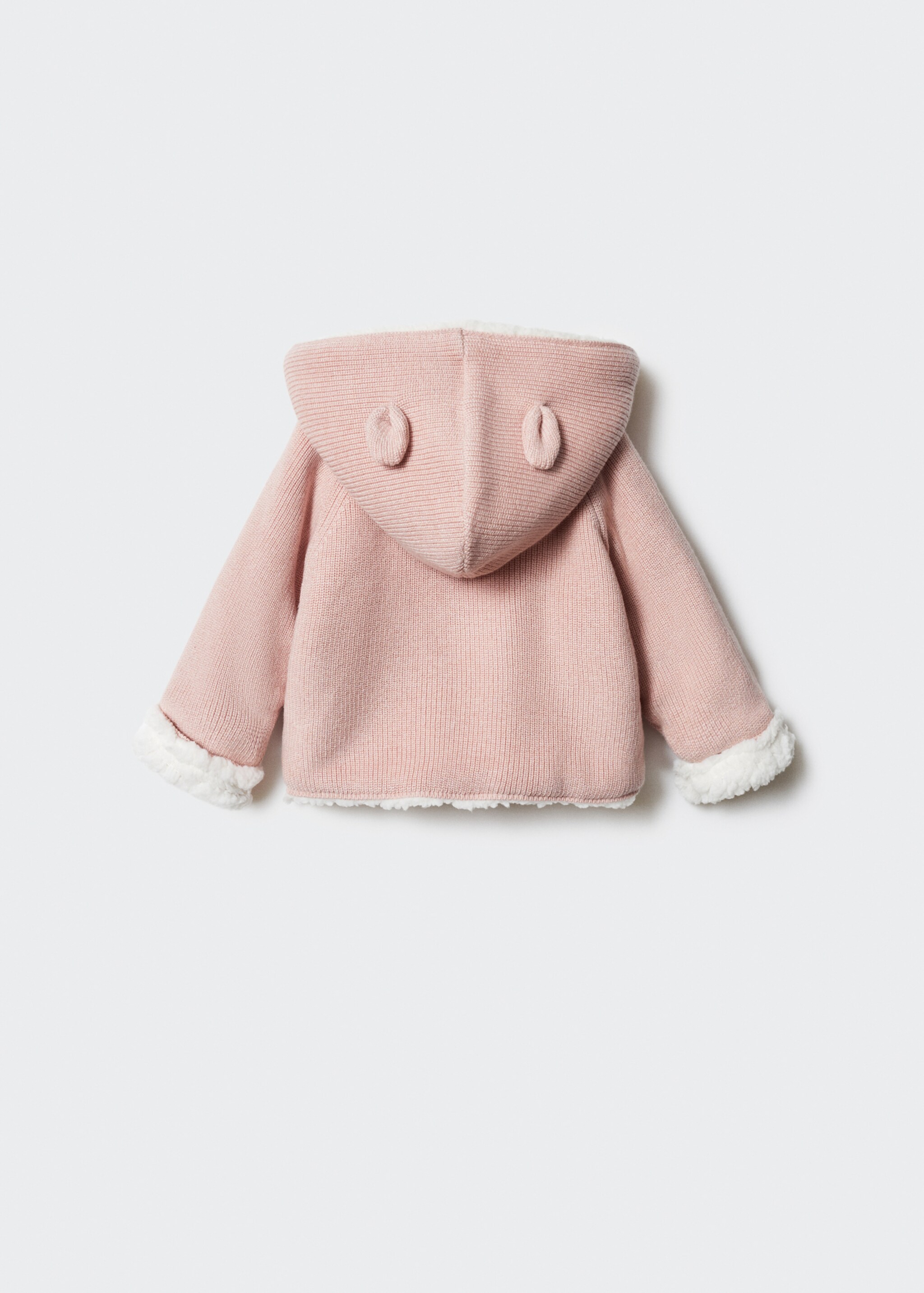 Knitted cardigan with fur-effect lining - Reverse of the article