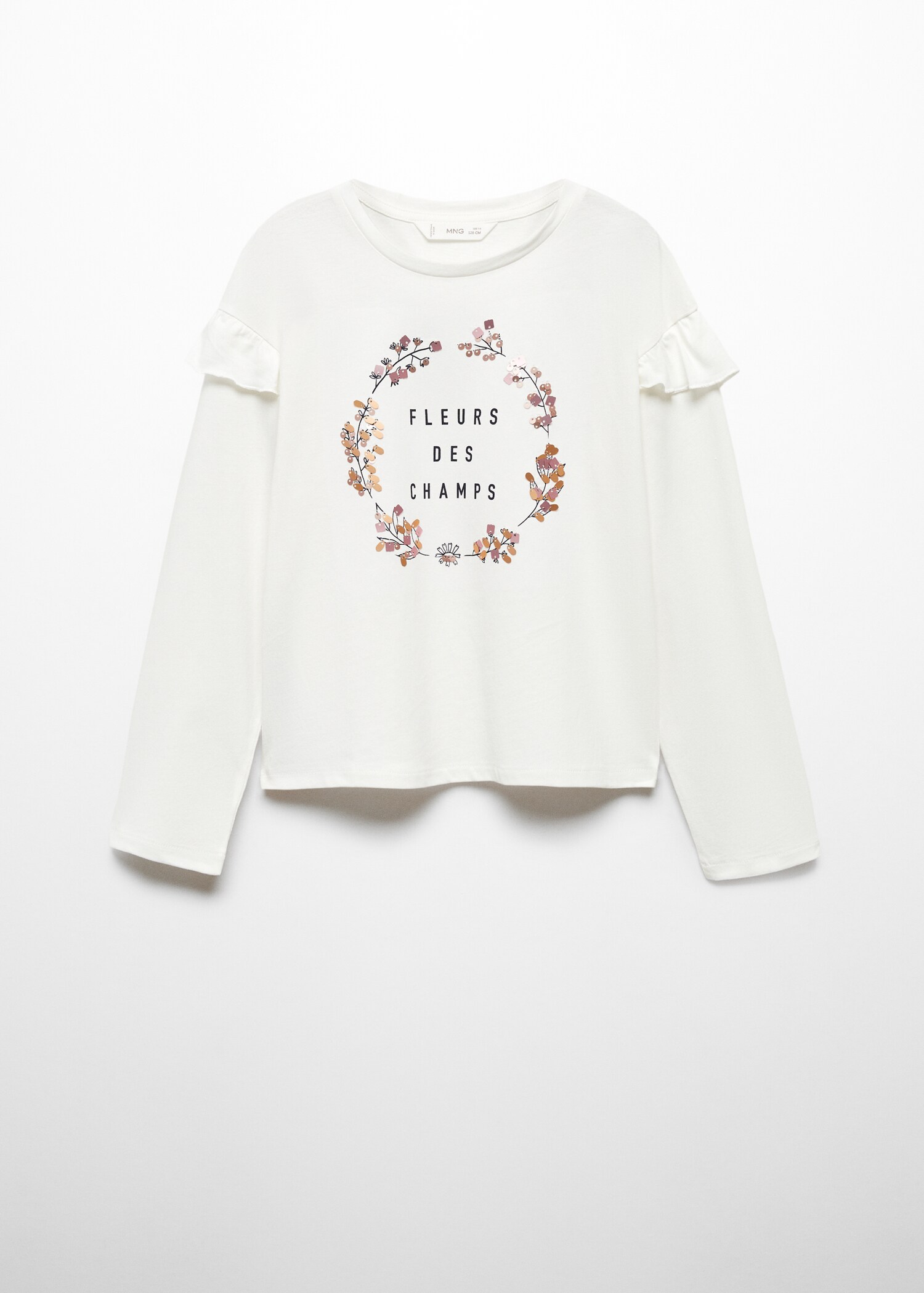 Ruffled printed t-shirt - Article without model