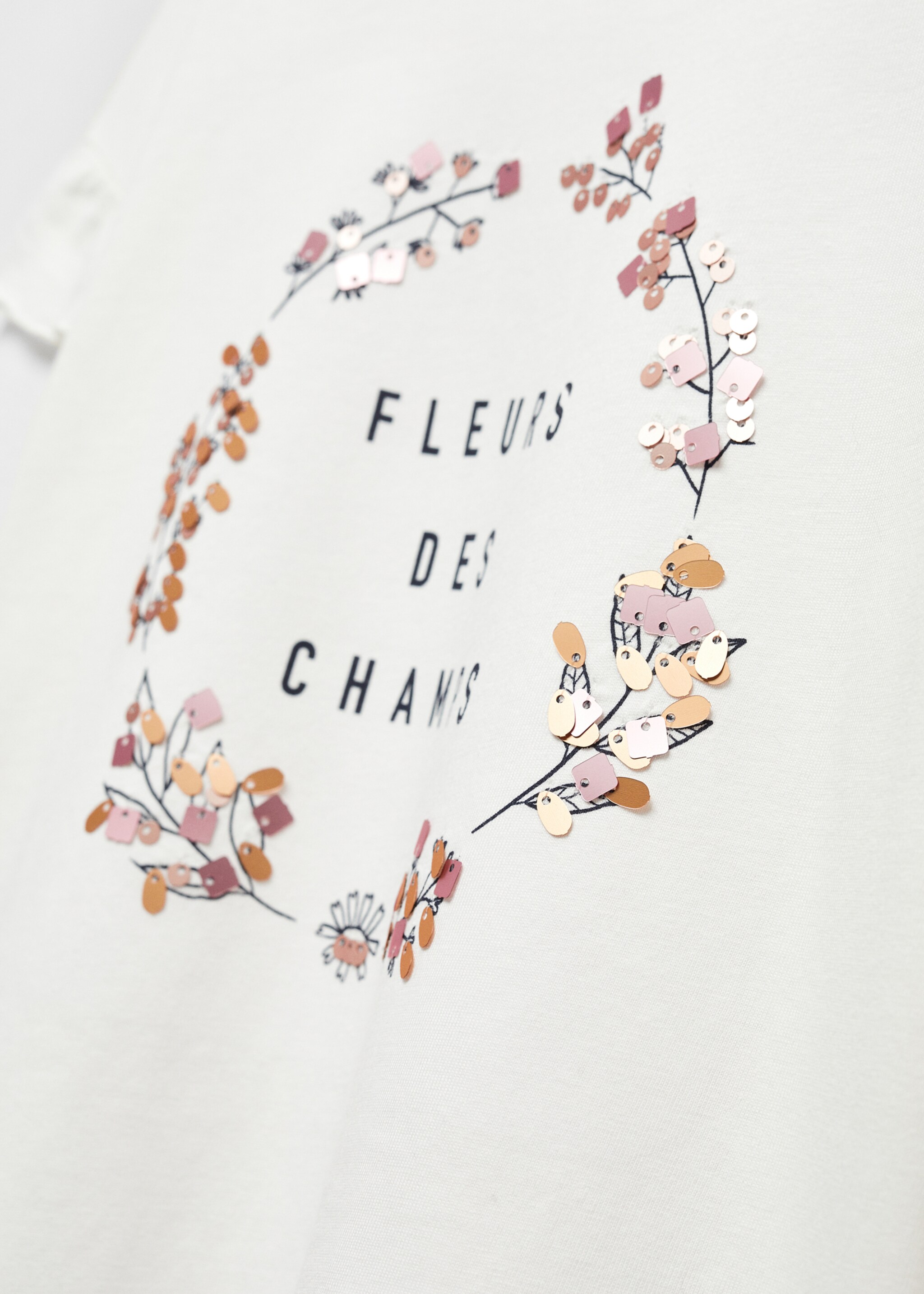 Ruffled printed t-shirt - Details of the article 8, Off White. Ref: 57084781-00.