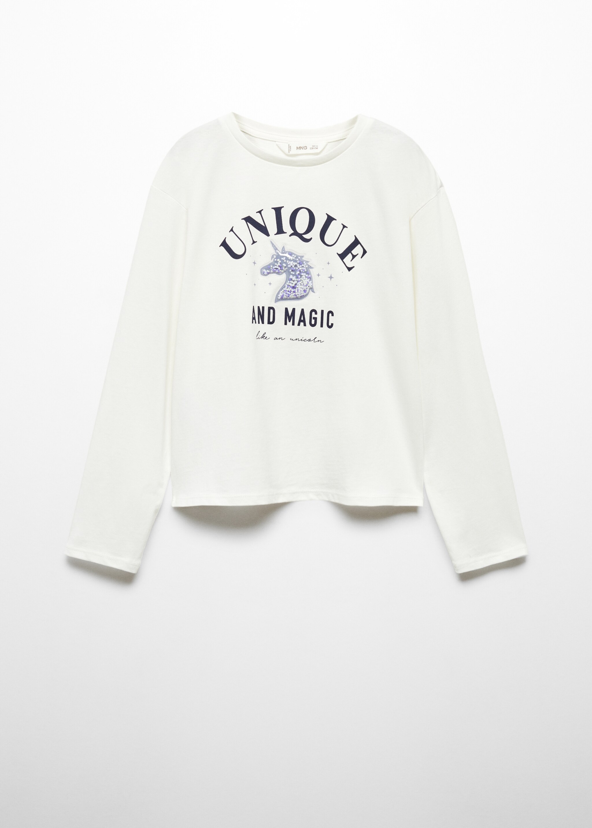 Bedrucktes Baumwoll-T-Shirt - Artikel ohne Model, Cremeweiß. Ref: 57085145-00.